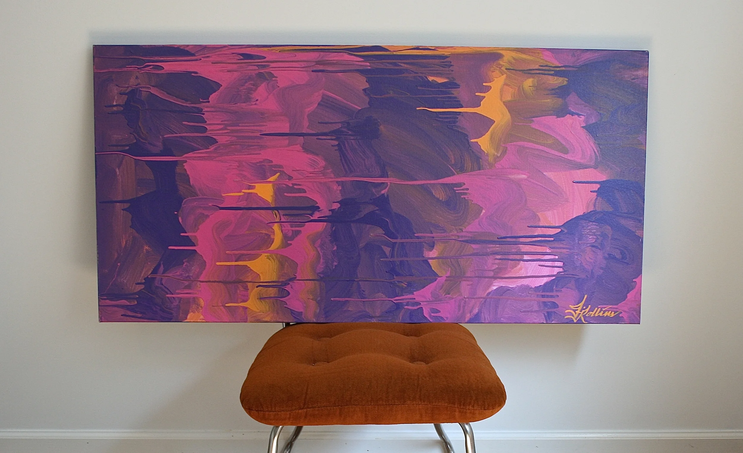 "Pink Autumn" {24"x48" acrylic on canvas} by Jessica Rollins