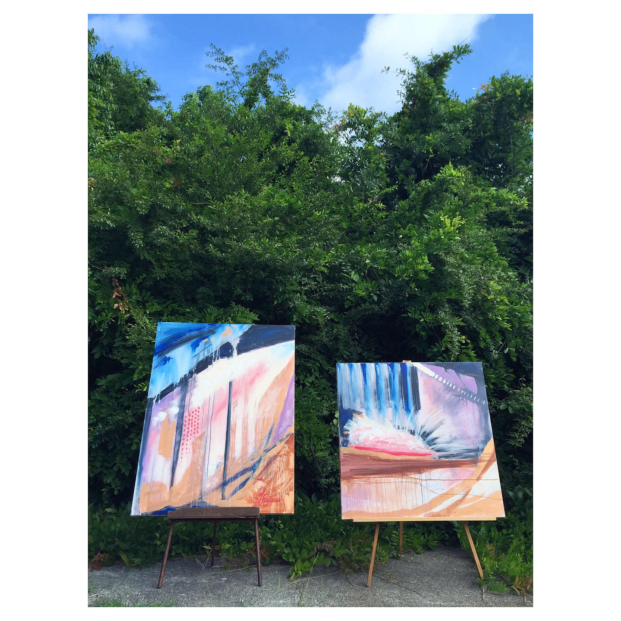 The finished pieces I decided to name after two select craft beers that Reformation Brewery makes and offers. The first piece is PROVIDENCE. The second piece is CADENCE. After reading the descriptions of these wonderfully crafted beers, I found their names so fitting for my paintings. Too perfect!;)
