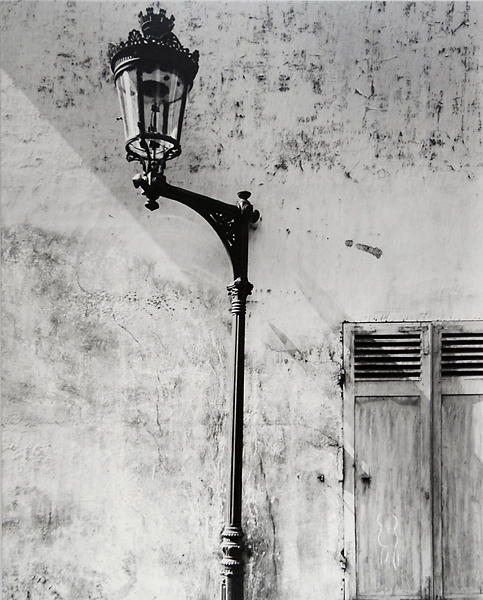 Rue Hypolyte Mandrion, Paris . From “Lamps of Paris” series , 1951. Vintage gelatin silver print, ca. 1957. Exhibition print, mounted to masonite. Titled, dated and signed in ink on paper backing with Webb’s ‘9 St. Lukes Pl. NYC’ credit stamp. Image measures 20 x 16 inches. Inventory #C1582. Terms | Inquire