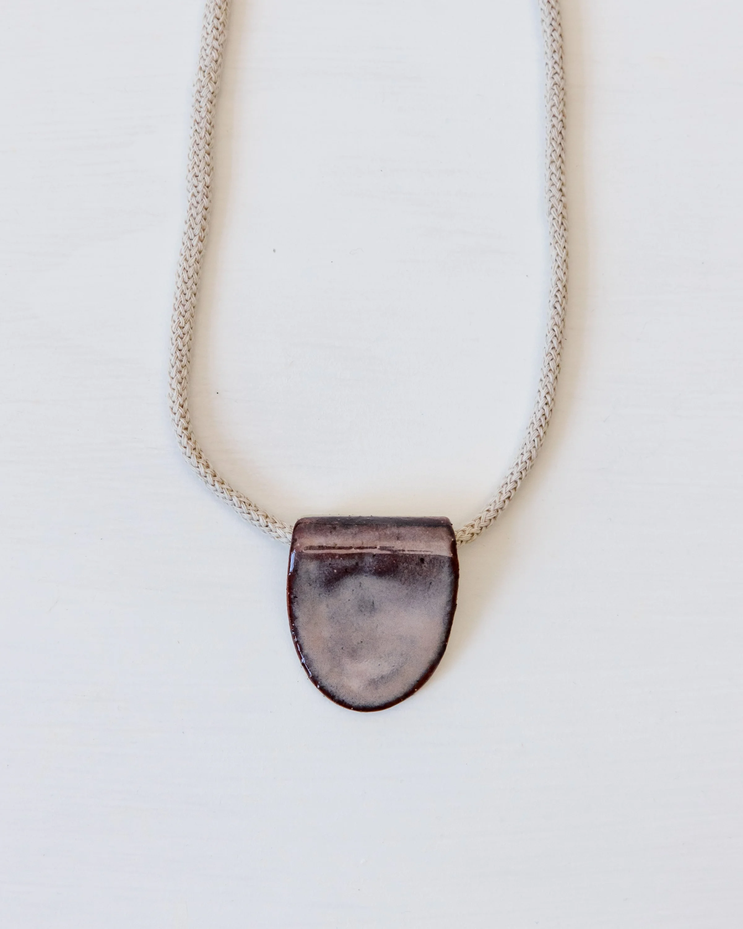 Mulberry Half Oval Ceramic Necklace
