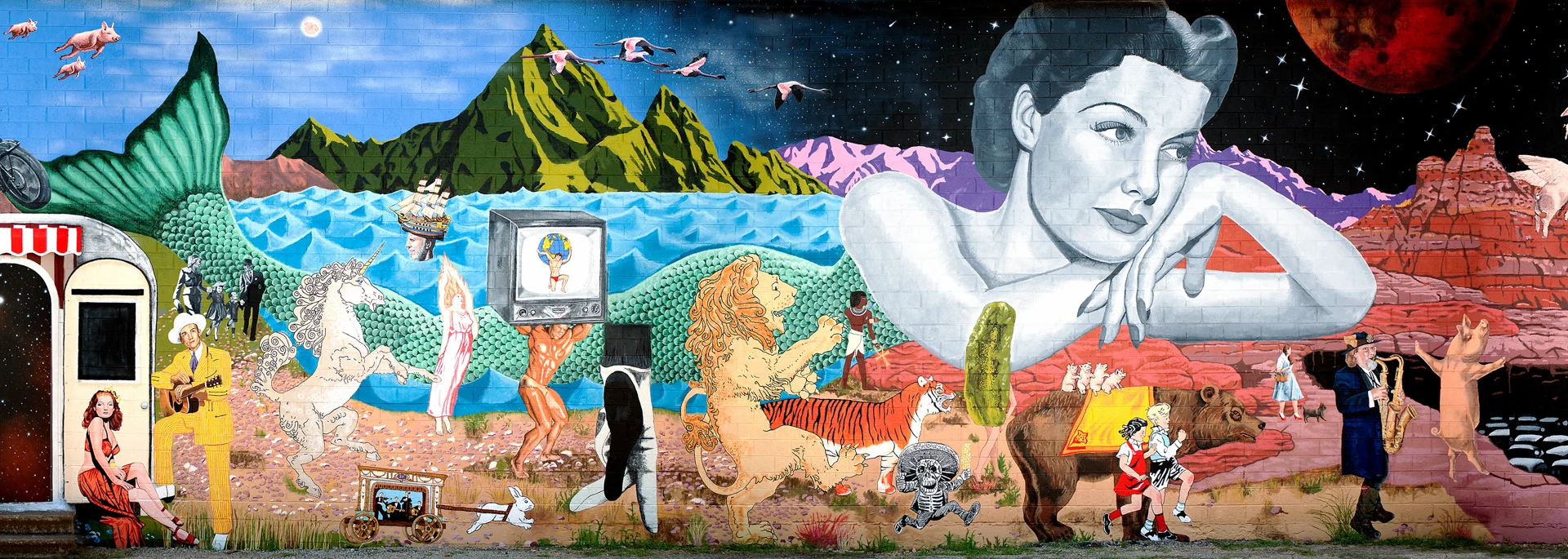detail of "Forgotten Future" mural