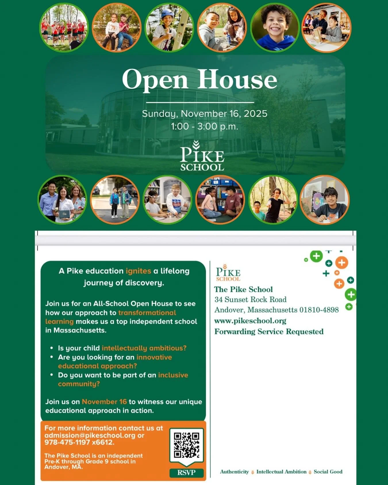 The Pike School 2026-27 admission season has officially begun!

Pike is a Pre-K through Grade 9 school firmly rooted in our values of Authenticity, Intellectual Ambition, and Social Good. Our families come from over 40 different communities in Massac