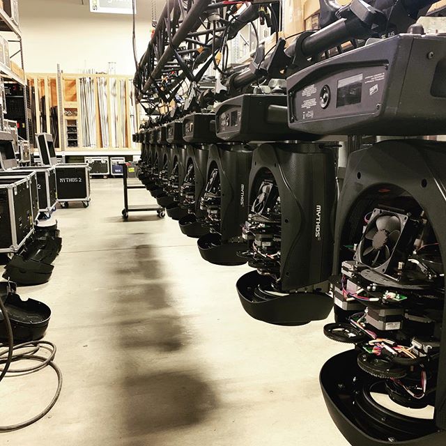 @clay.paky keeping our #mythos2 clean and ready for the next one! #shoplife #productionlife #allofthelights