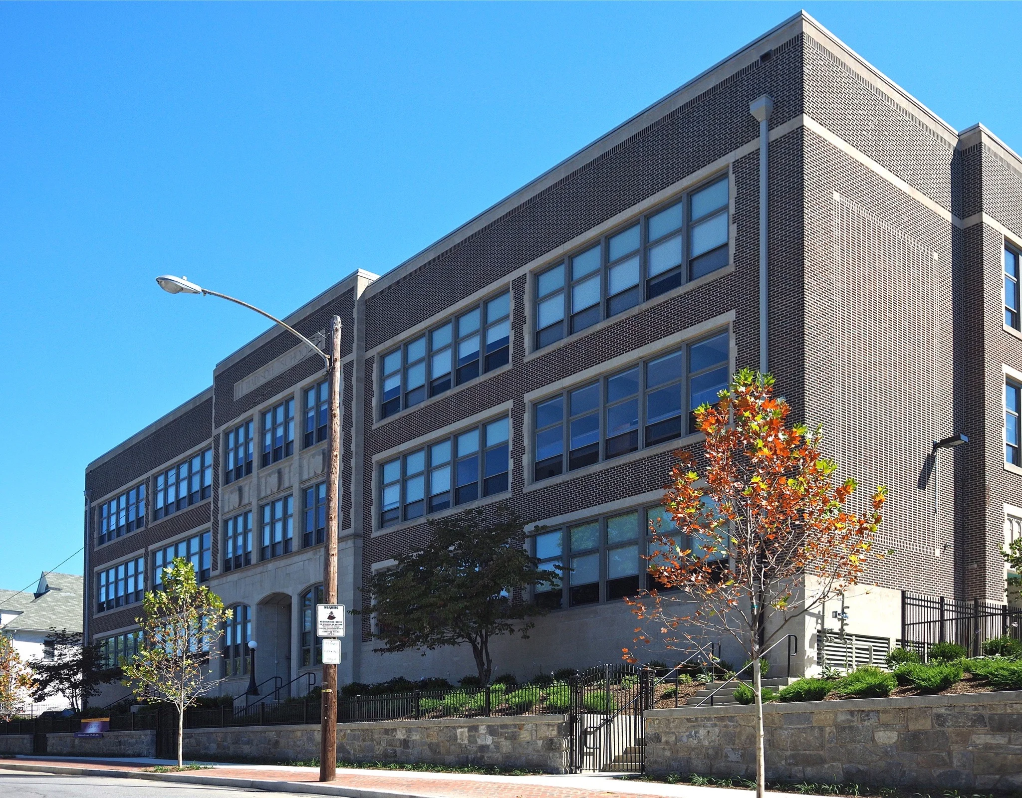 Restored Quincy Avenue facade and streetscape