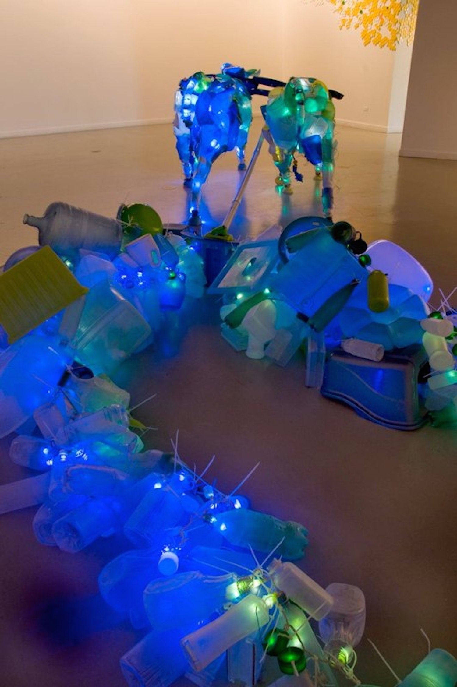Ox Pull , Huntington Beach Art Center, CA. July-September 2012. Part of Escape from the Landfill , 3 person show with Joyce Dallal and Olgah Lah, Curated by Darlene D'Angelo. Photo credits: Martin Cox