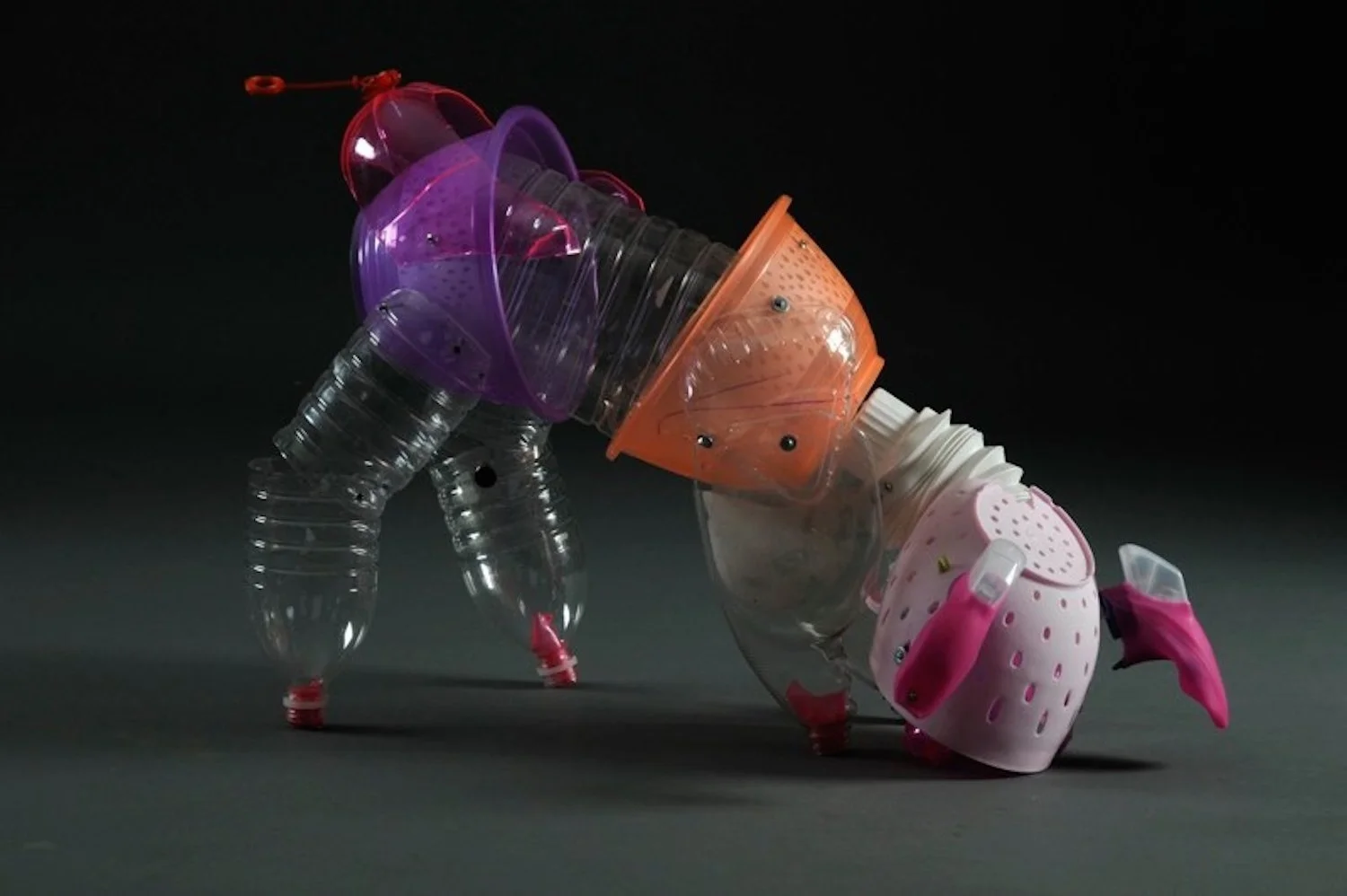   Unsustainable Creatures: Pig.  2009.   Post consumer plastics. 17 x 28 x 12 inches. Photo credit: Martin Cox    