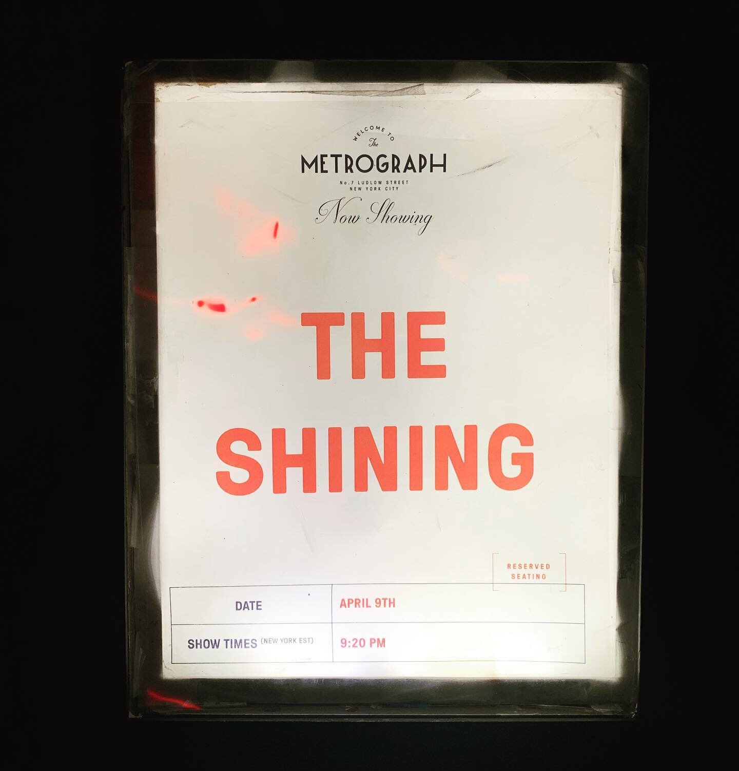 Thank you @metrograph for delivering an Easter gift of legends last night- they screened a 35mm film print of THE SHINING and it was glorious!!! A packed show with a lot of people who hadn&rsquo;t seen it before, which was just really fun to be aroun