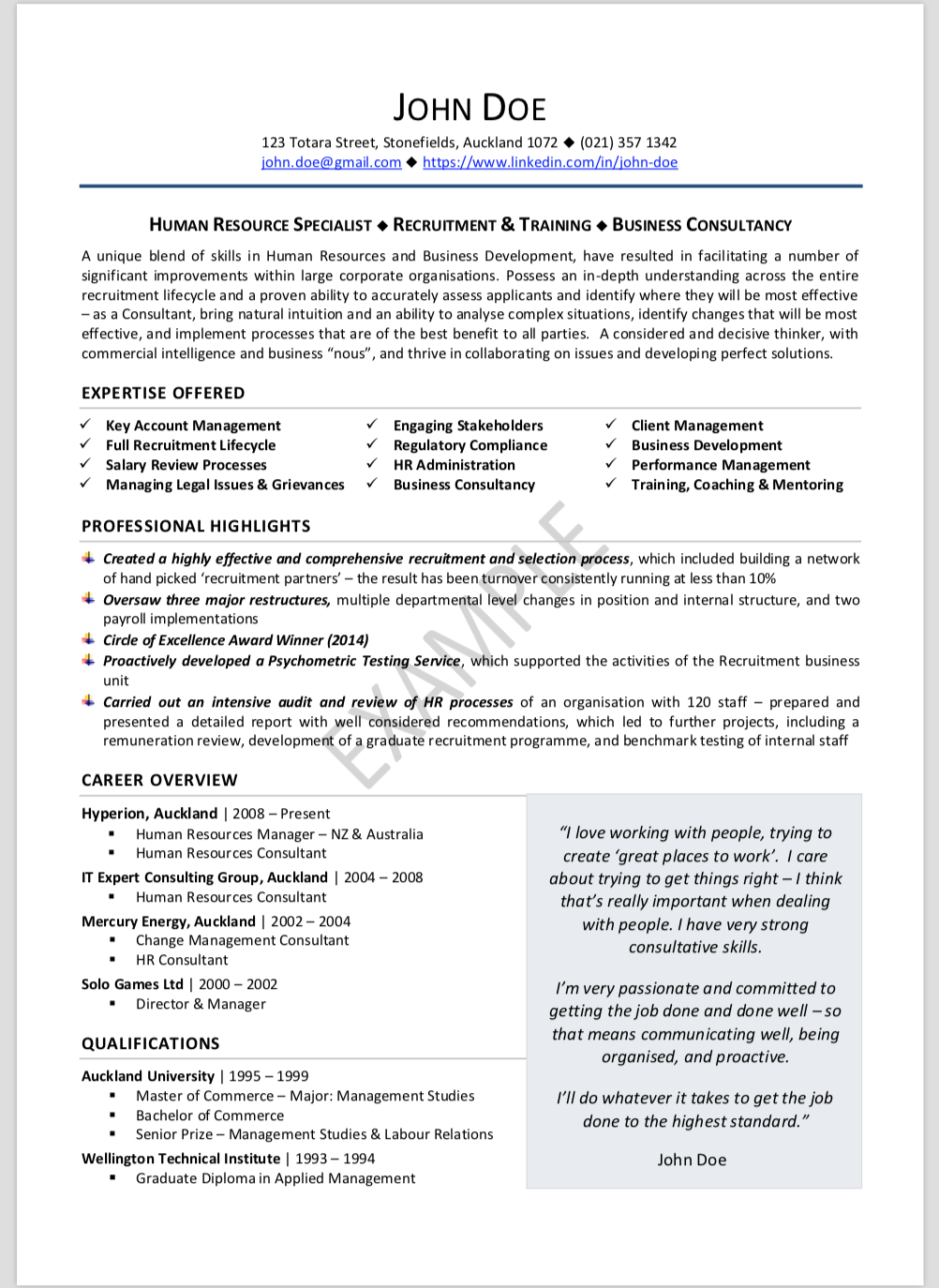 resume services nz