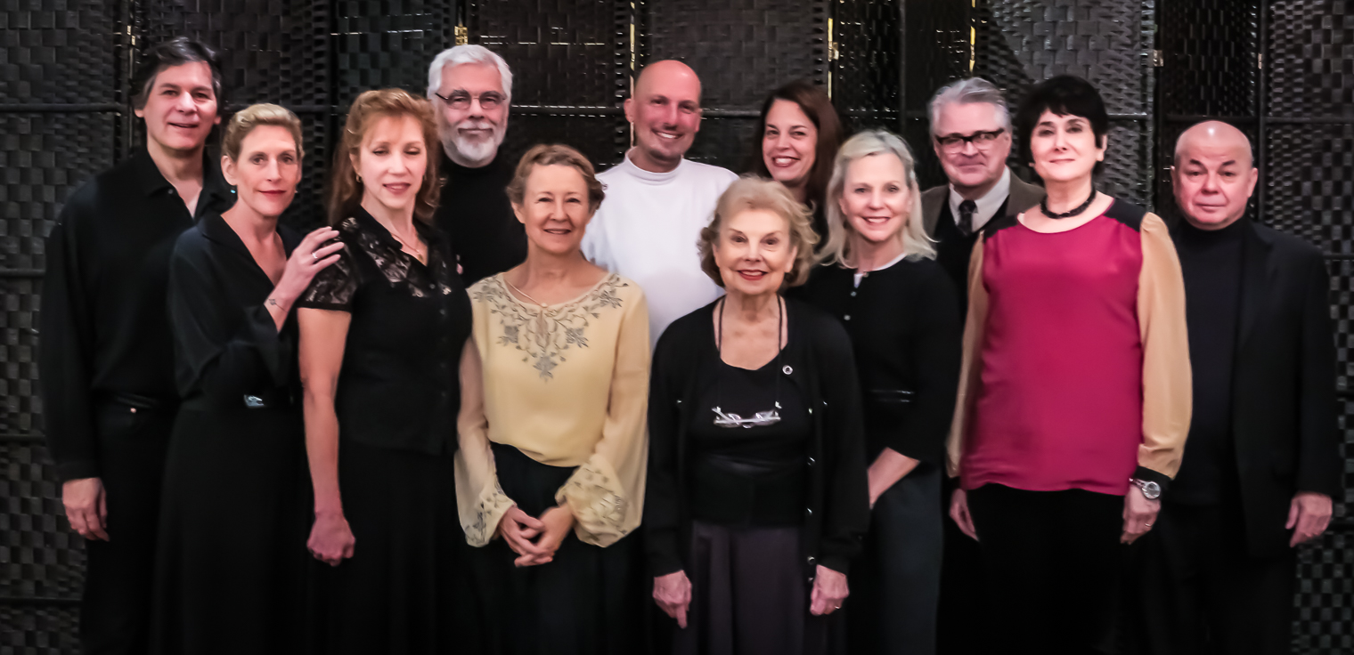 The Cast, Director, and Author of "Judith Shakespeare Has Her Say": Sean Hannon, Katie Sparer, Emilie Roberts, Sam Mink, Mia Dillon, Mark Frattaroli, Betty Jinnette, Lucy Babbitt, Carolyn Marble, Mark Graham (Director), Mary Jane Schaefer (Playwright) and Richard Leonard. Photo by Bruce Allan for The National Arts Club, Dec. 15, 2014.