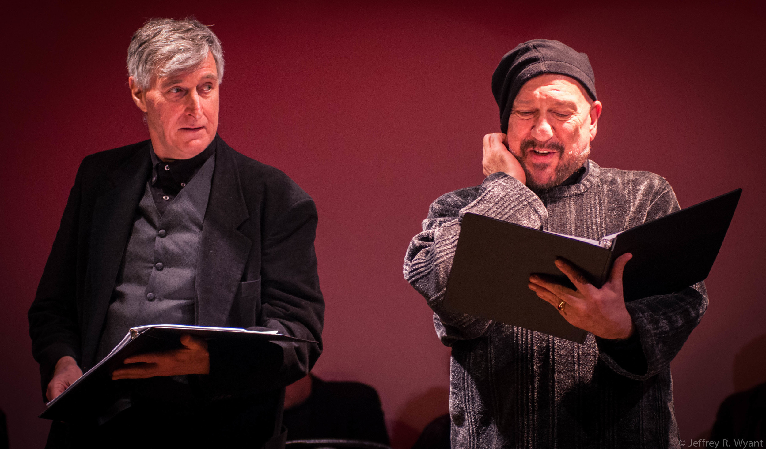 Damien Langan as R. Burbage; Tom Zingarelli as Augustine Phillips.