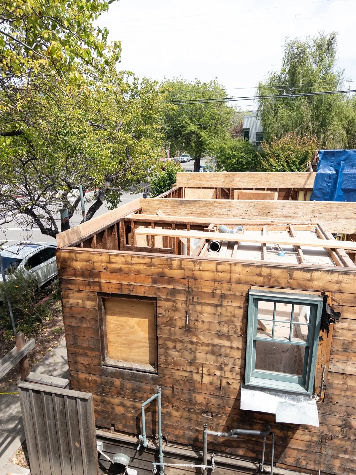  New loft and single pitch roof framed over existing bungalow 