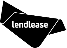 Black real estate sign with white text saying 'Lendlease'.
