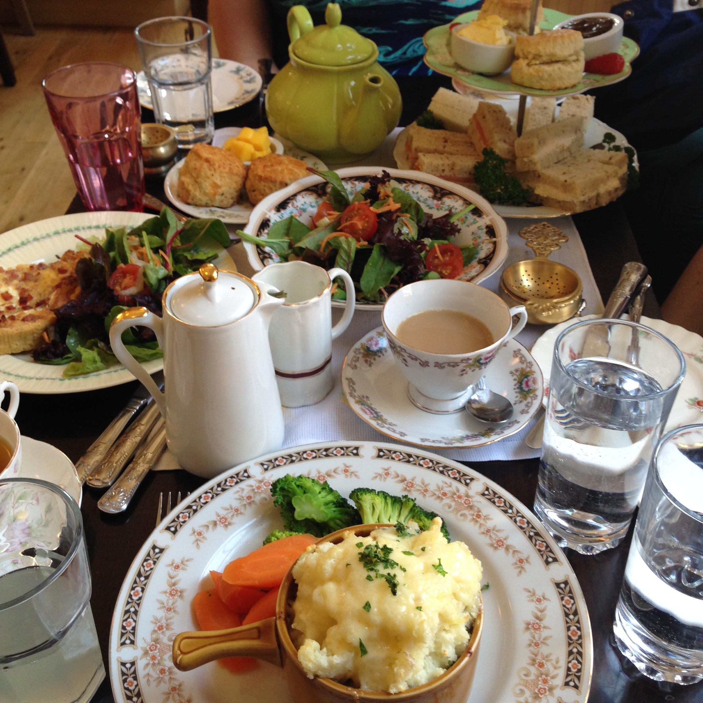  Close-up of the table spread. 