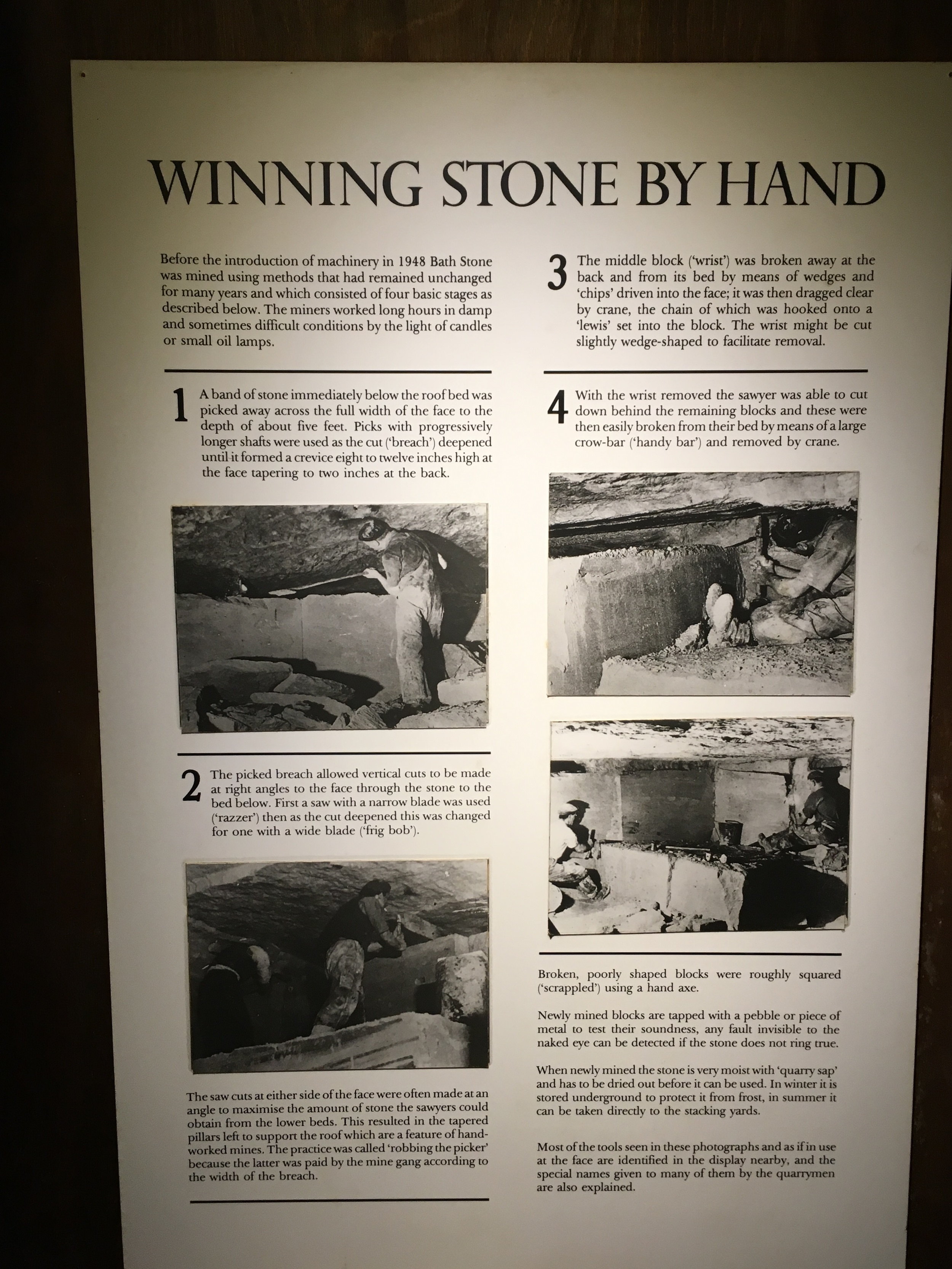  An explanation of the process of winning stone. 
