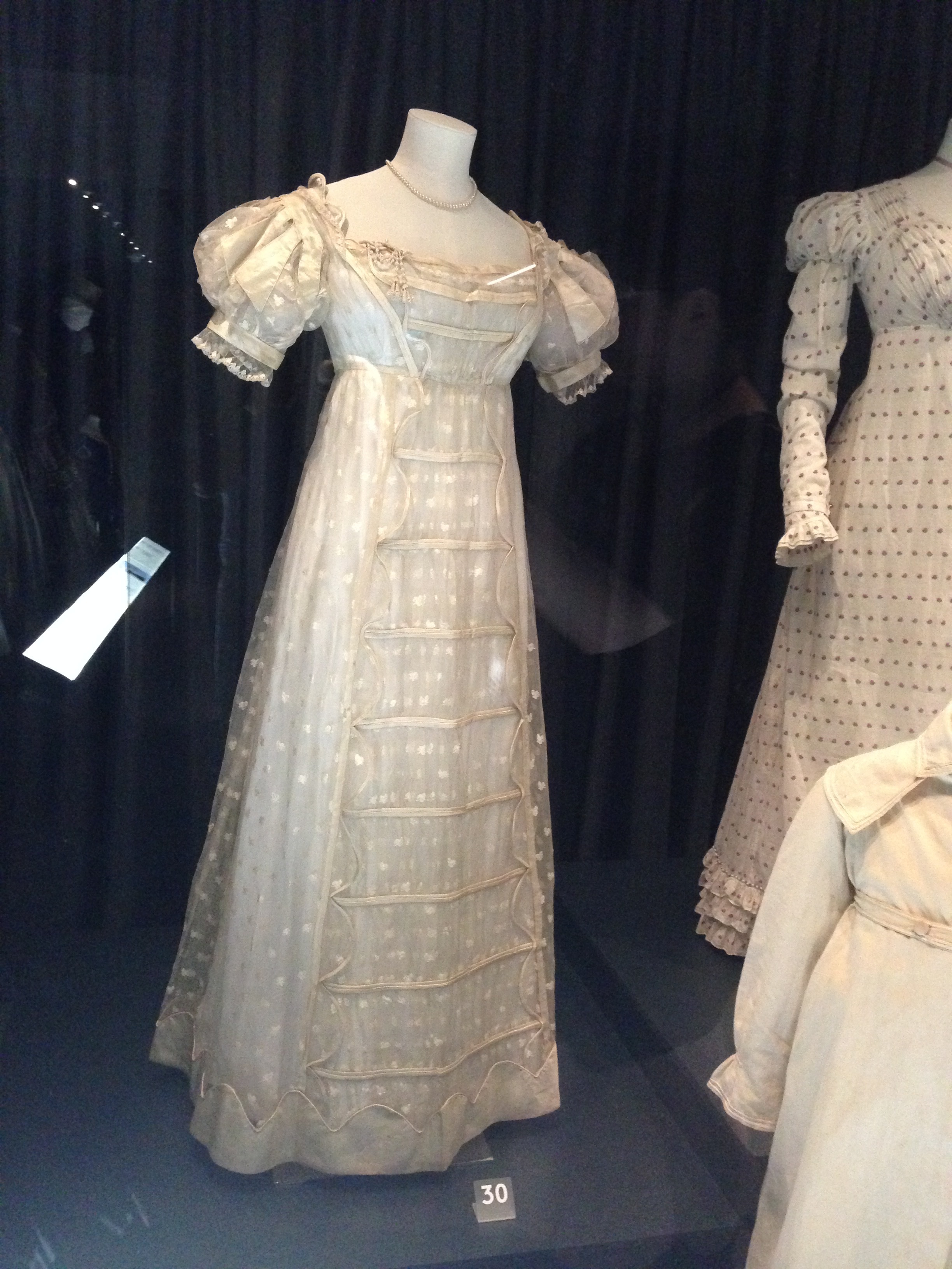  Another lovely Regency dress - this one is a formal dress, most likely a wedding dress. 