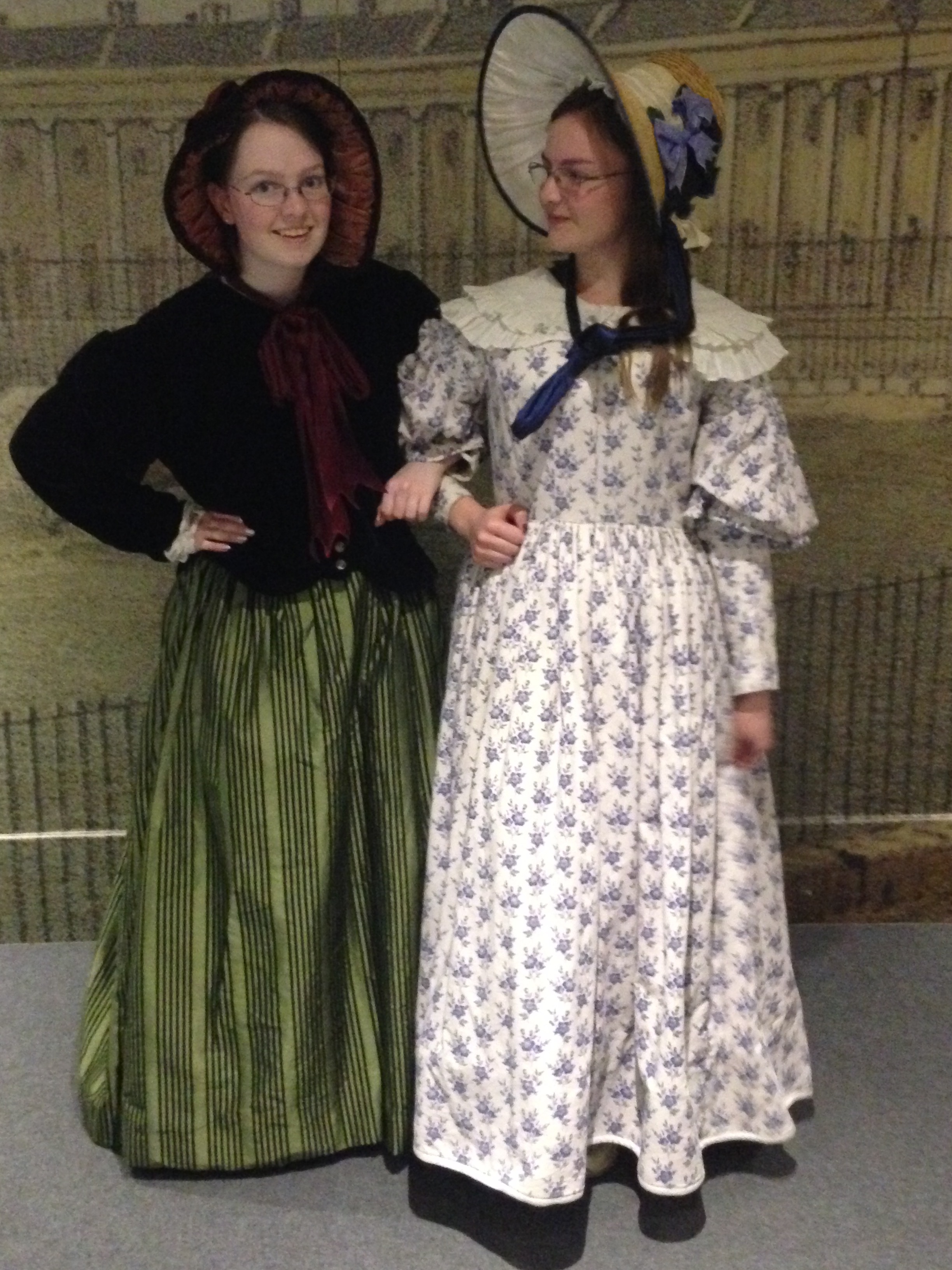  Me in a 19th-century costume, with my sister also in a 19th-century costume. 