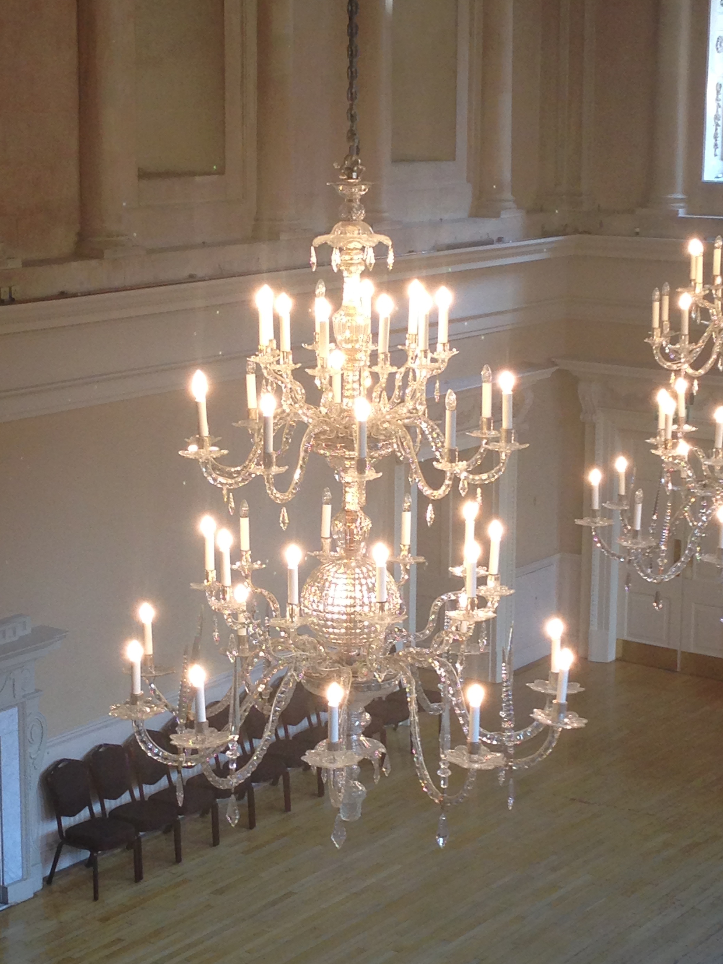  A close-up of another chandelier. 