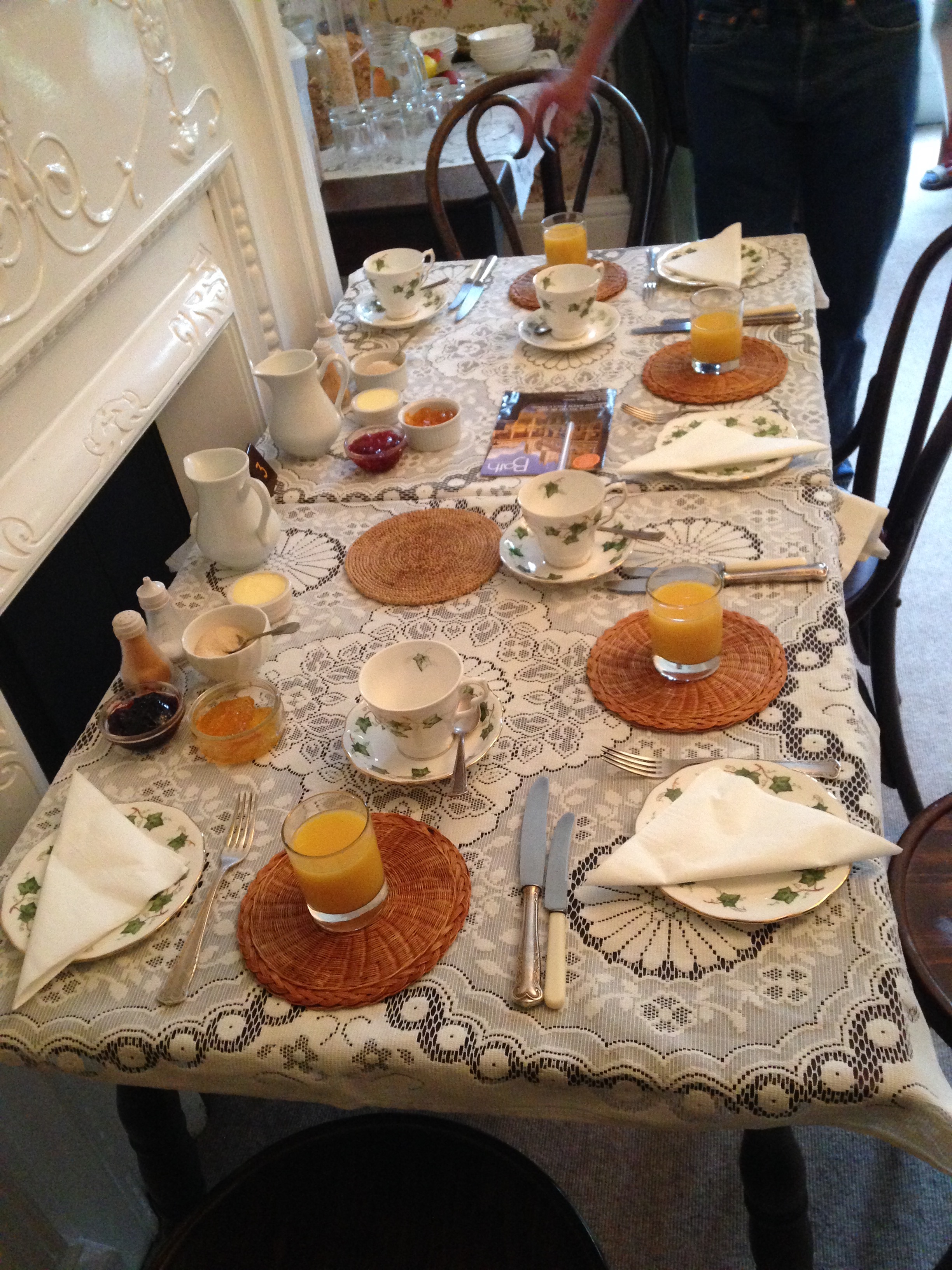 The table at breakfast. 