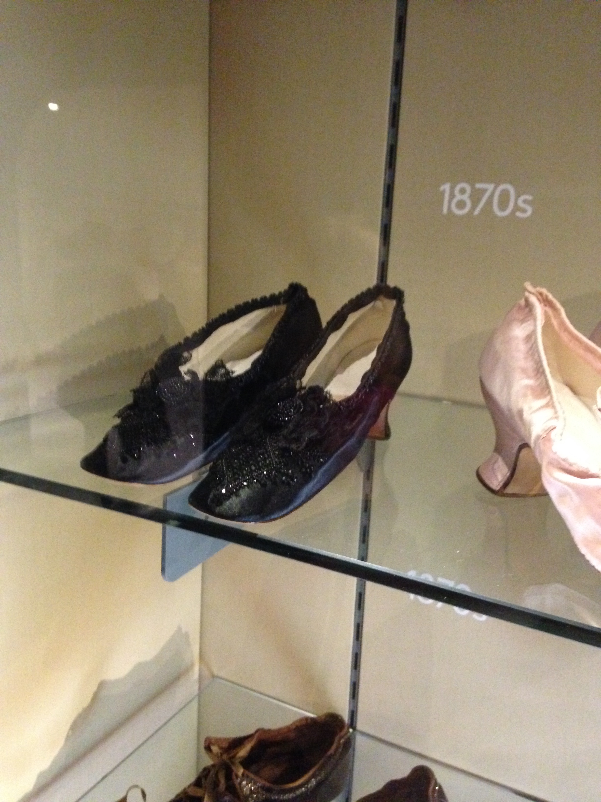 In addition to pieces of clothing, the Bath Fashion Museum also has a collection of European shoes that were fascinating to look at.