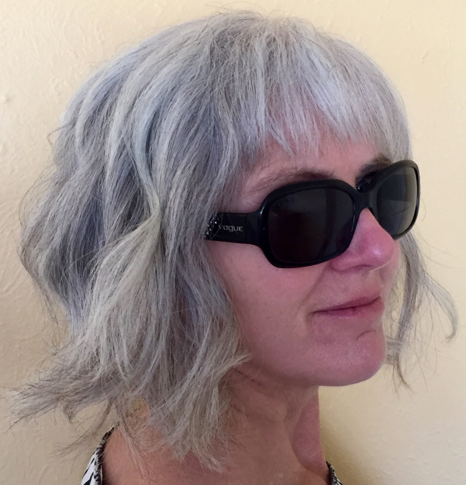 Wearing her Jackie glasses