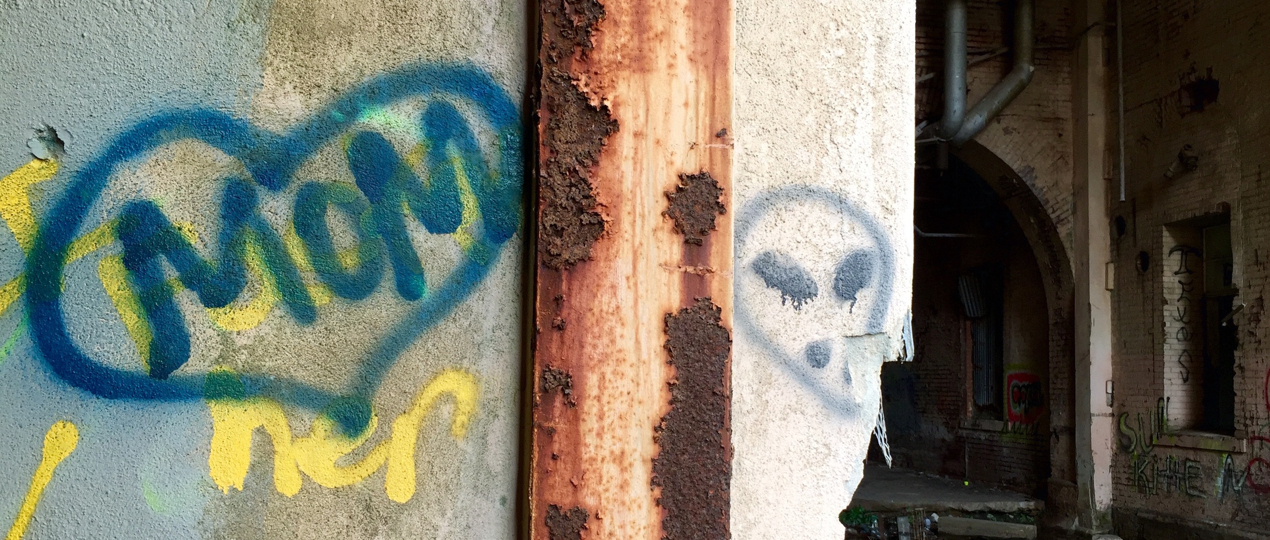 Colorful Graffiti in Old Falstaff Brewery