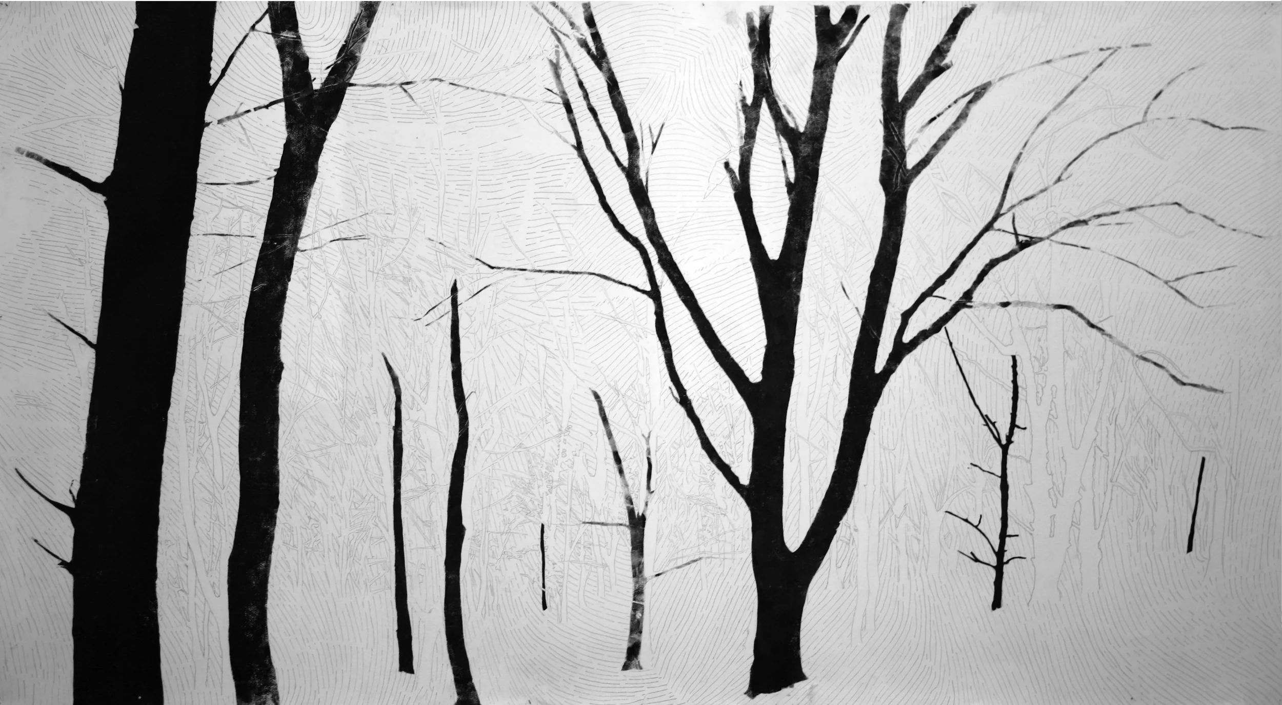 HIDE & SEEK By Etienne de Fleurieu, dessin à la mine de plomb et encre taille douce pour gravure avec empreintes de main.