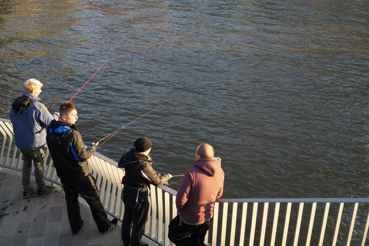 Fischer in der Speicherstadt