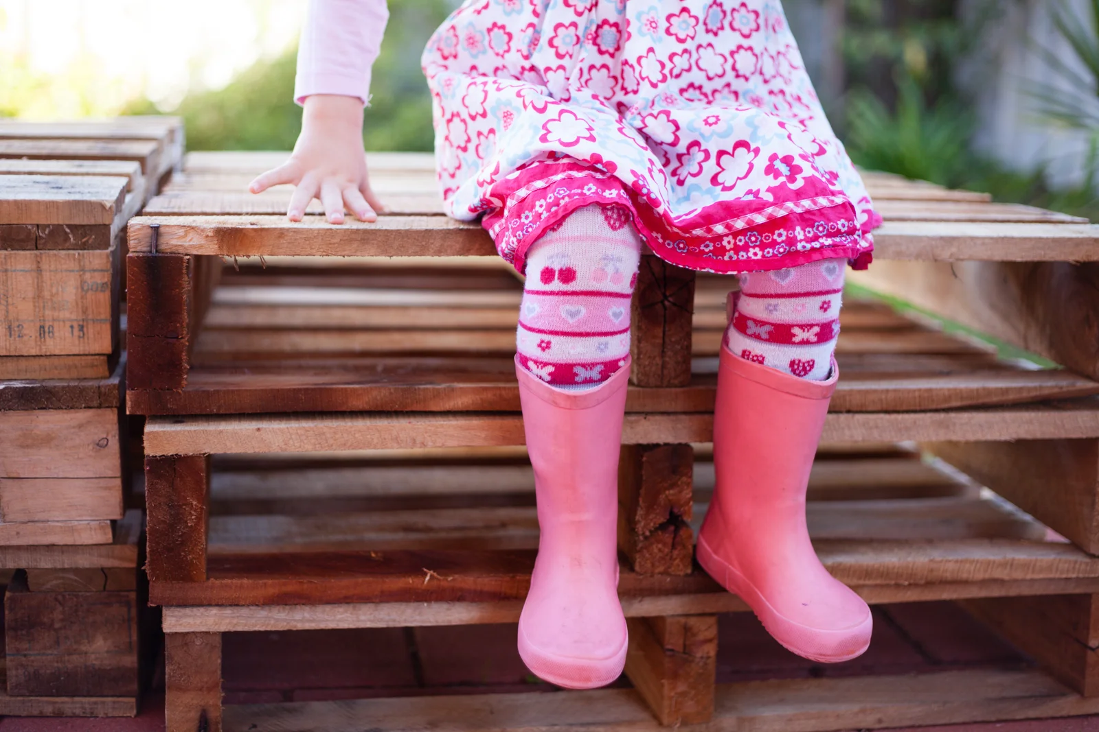 Adding one or two items for texture and interest can really bring your photos to life, but use what is at hand.  We used some old crates and flowers from our garden.