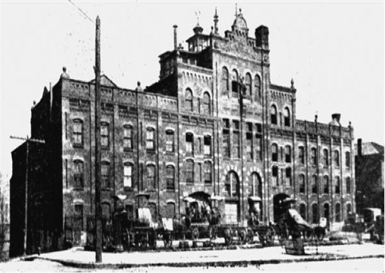 The Oppmann Brewery on the corner of Columbus and Willey Streets.