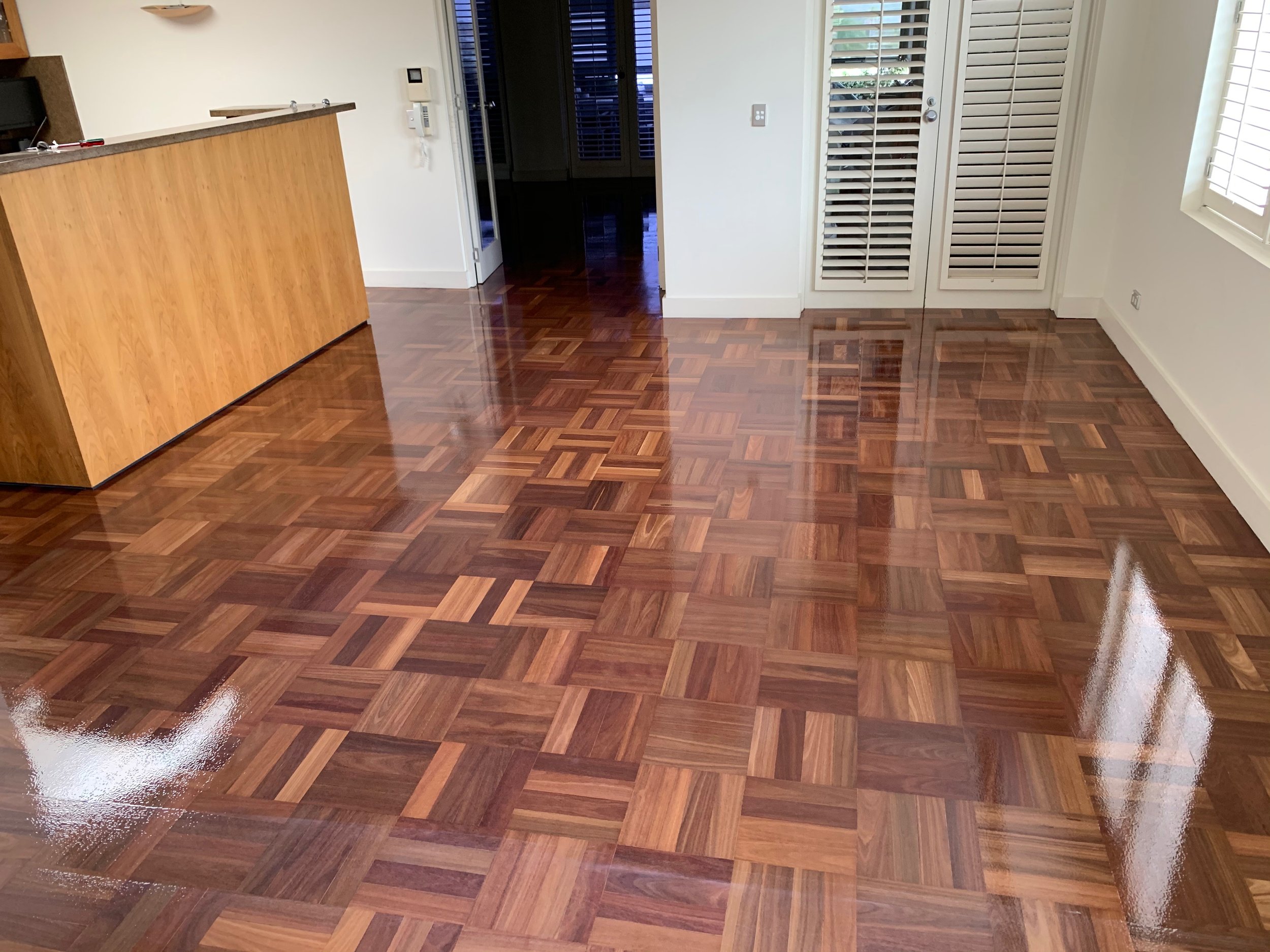  Red Ironbark parquet laid in square on square pattern 