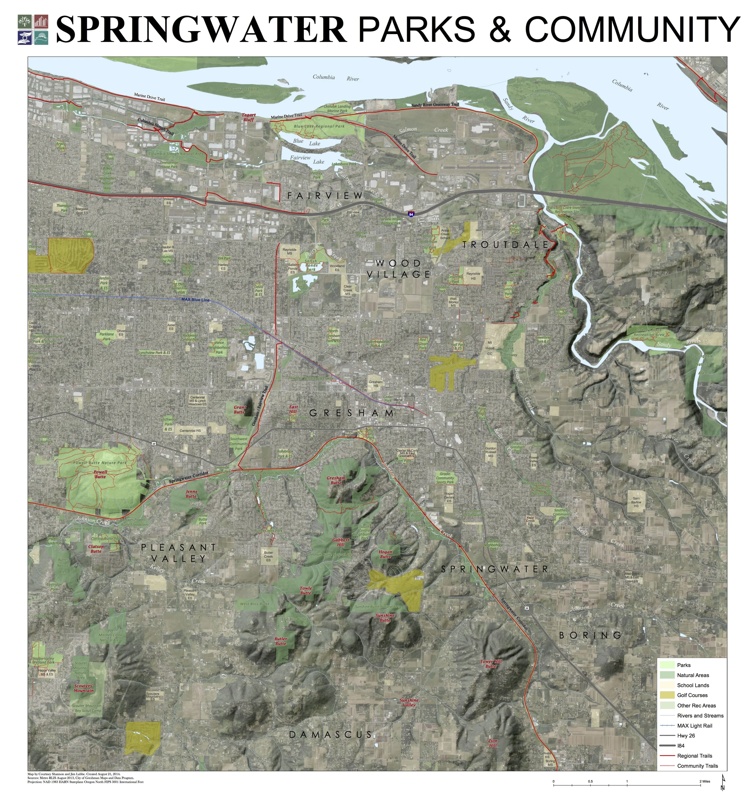 Sample of a defined geographic area that could be suitable for a special use district dedicated to providing parks, recreation and community services to East Multnomah County.