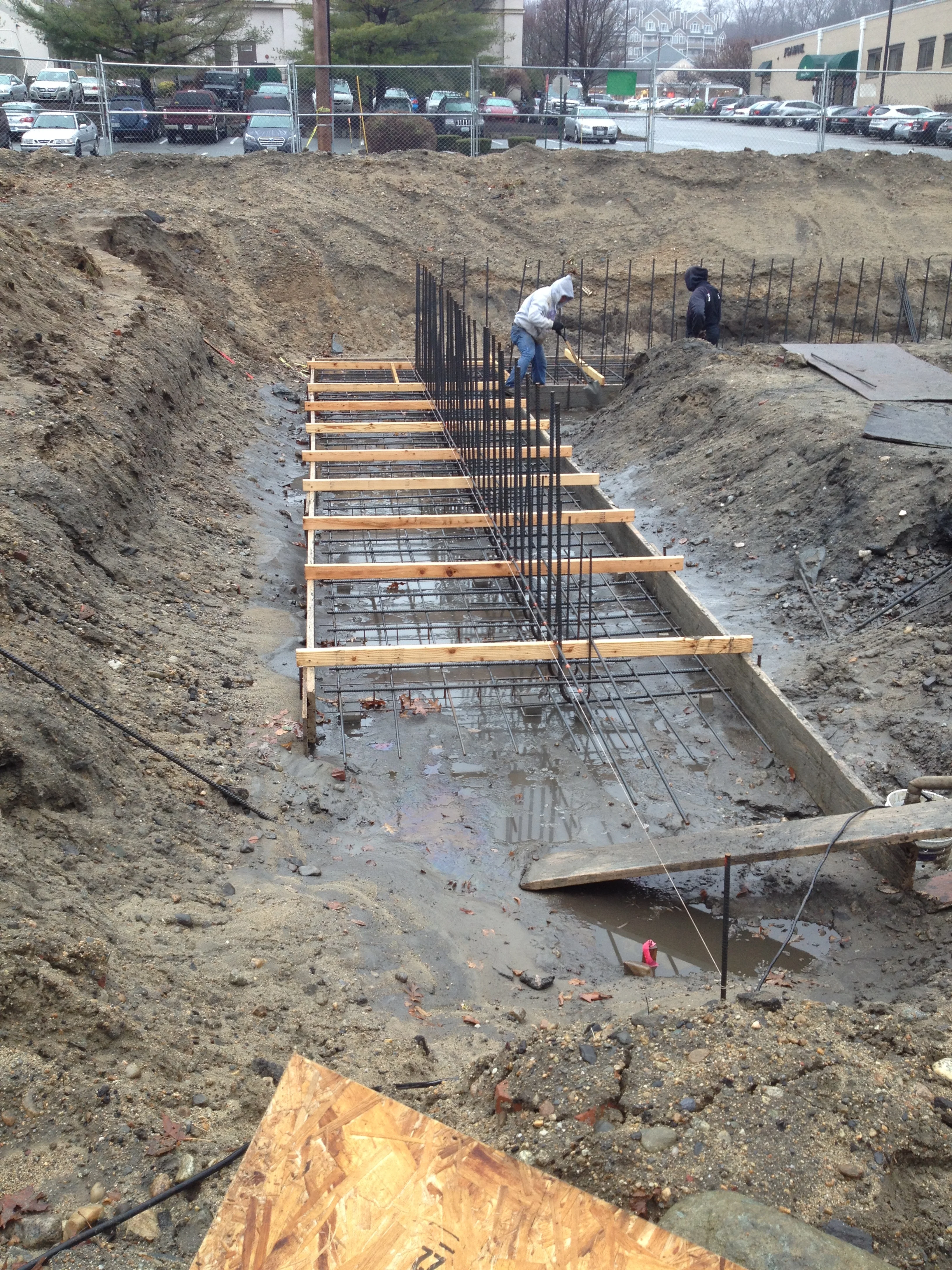 Rebar and forms for the foundations at 125 Midway