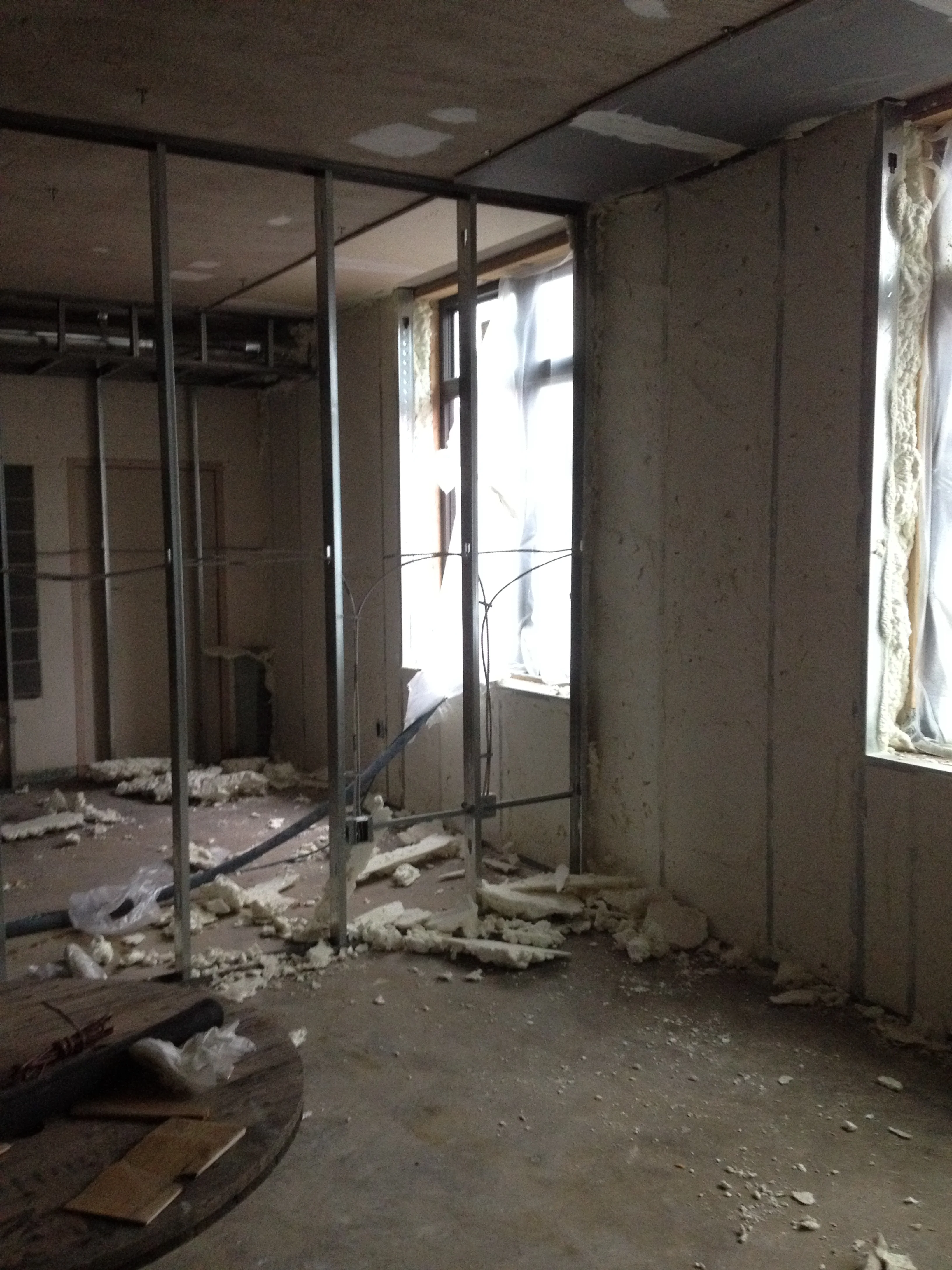 Nice warm walls with almost 12" of insulation.