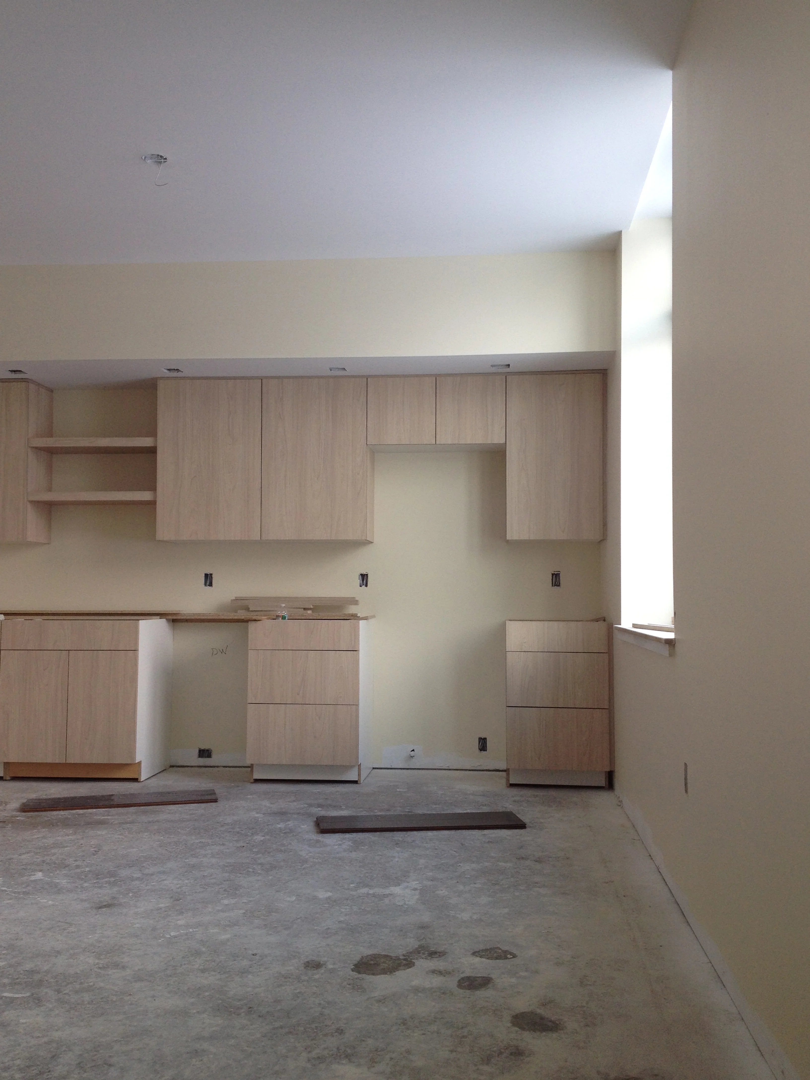 Kitchen cabinets in Unit 102.