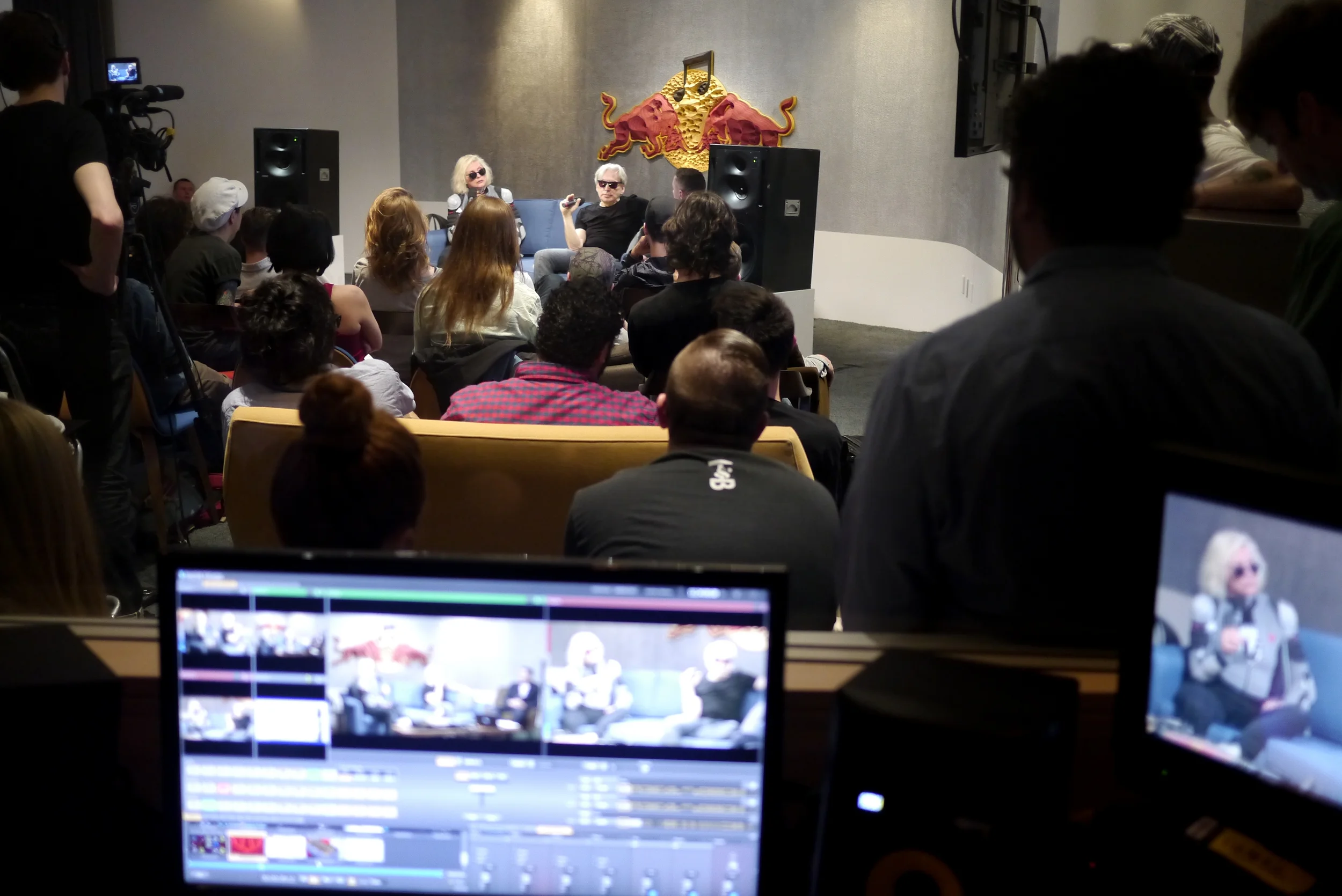 Debbie Harry and Chris Stein on the couch