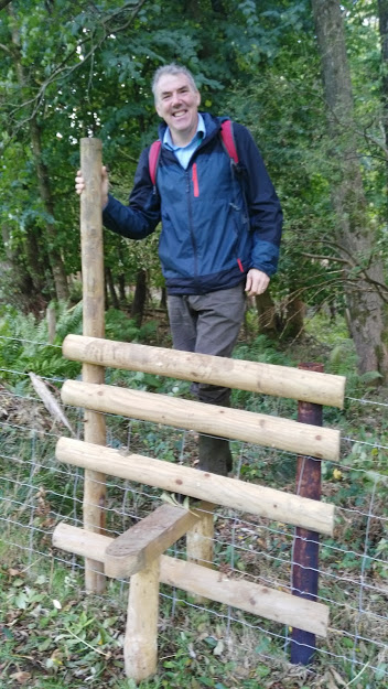  Project Implementer: Chris Uttley, Stroud rural SuDs project officer on Britain's only Stile that is especially built for touring NFM structures!