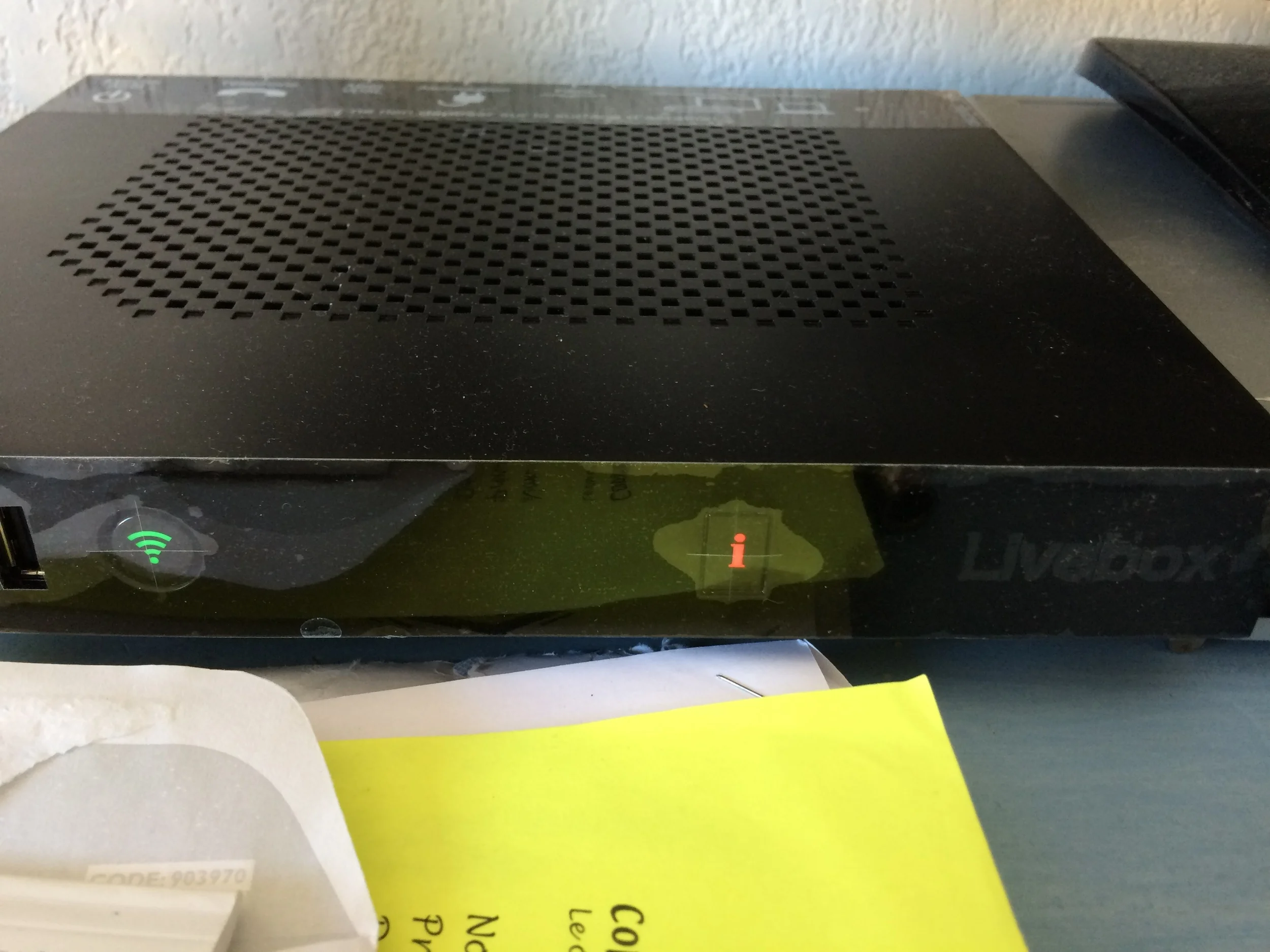 The Router (that red light will be green normally)