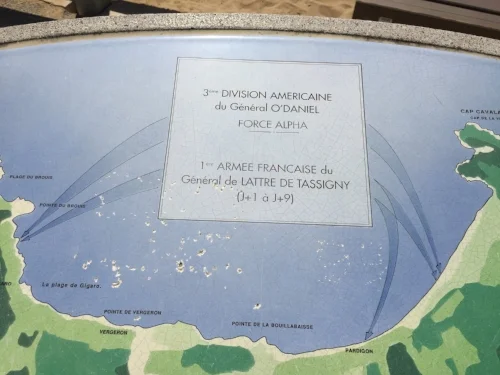 Plaque showing the landings.