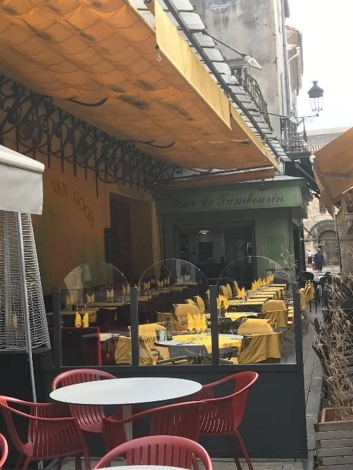 Café today still with a yellow awning