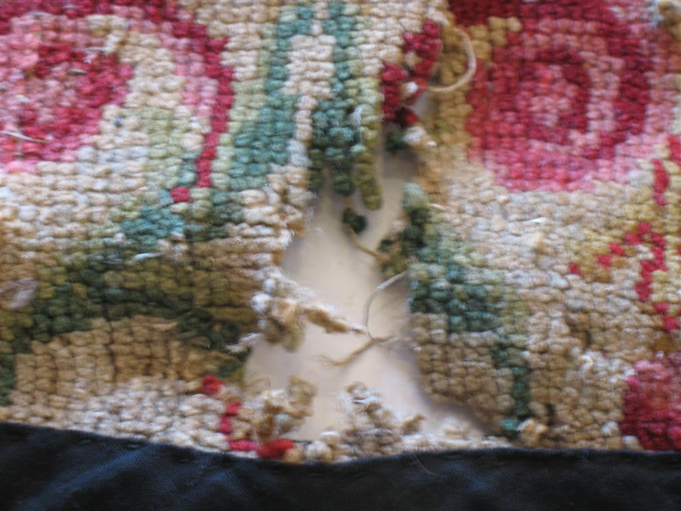 French Needlepoint Before Reweaving