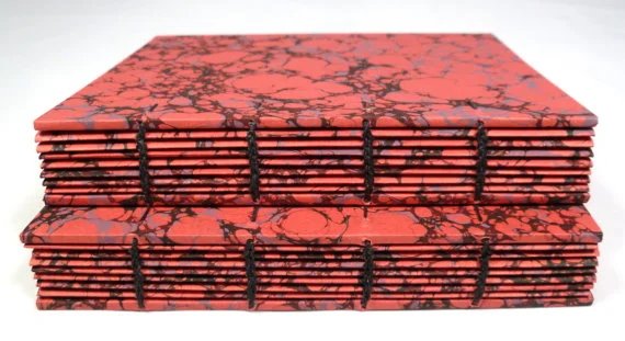 Red Marbled Journal