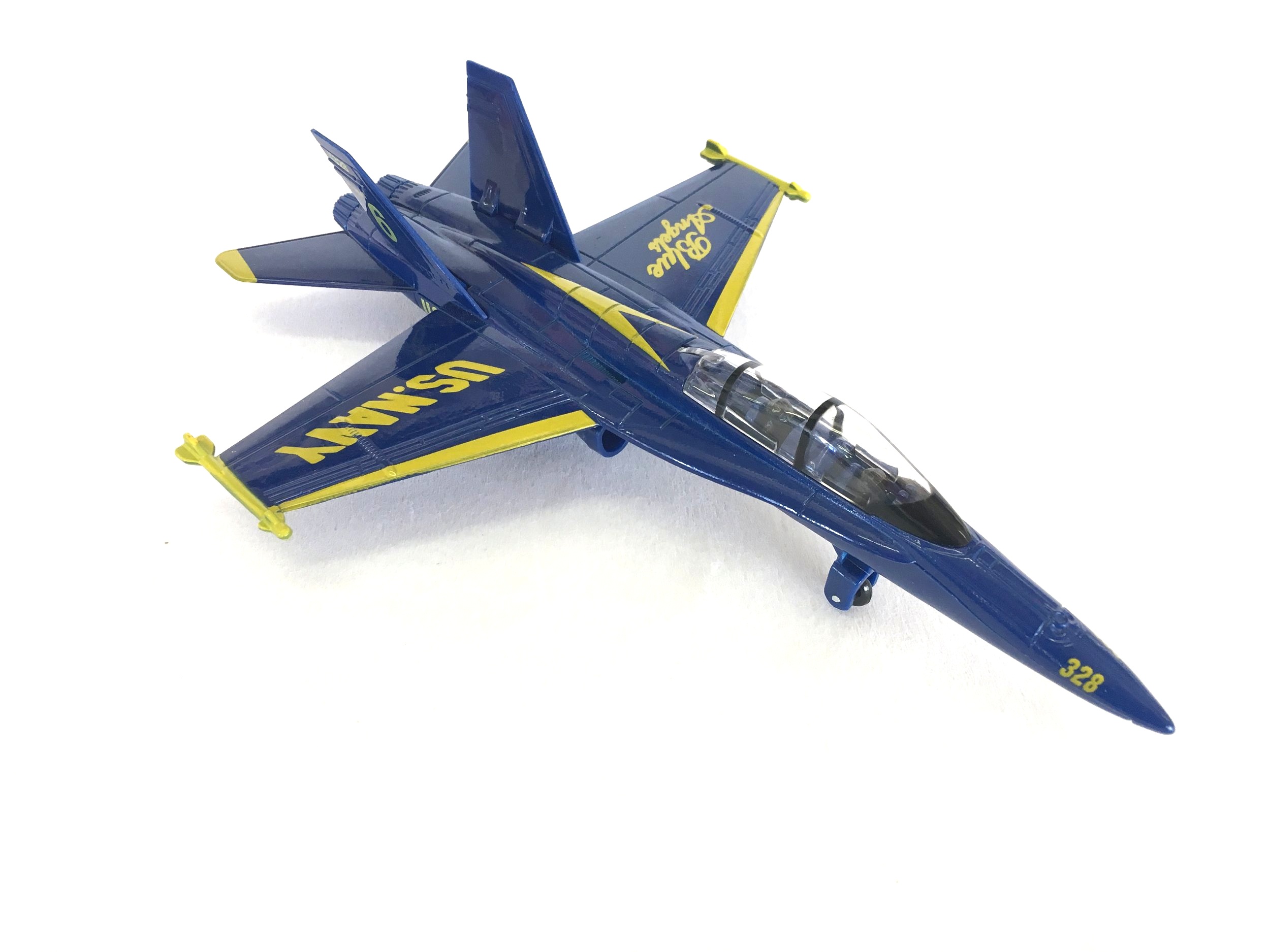 New 7" diecast model F/A-18 Hornet US Navy Blue Angels fighter jet PULL BACK