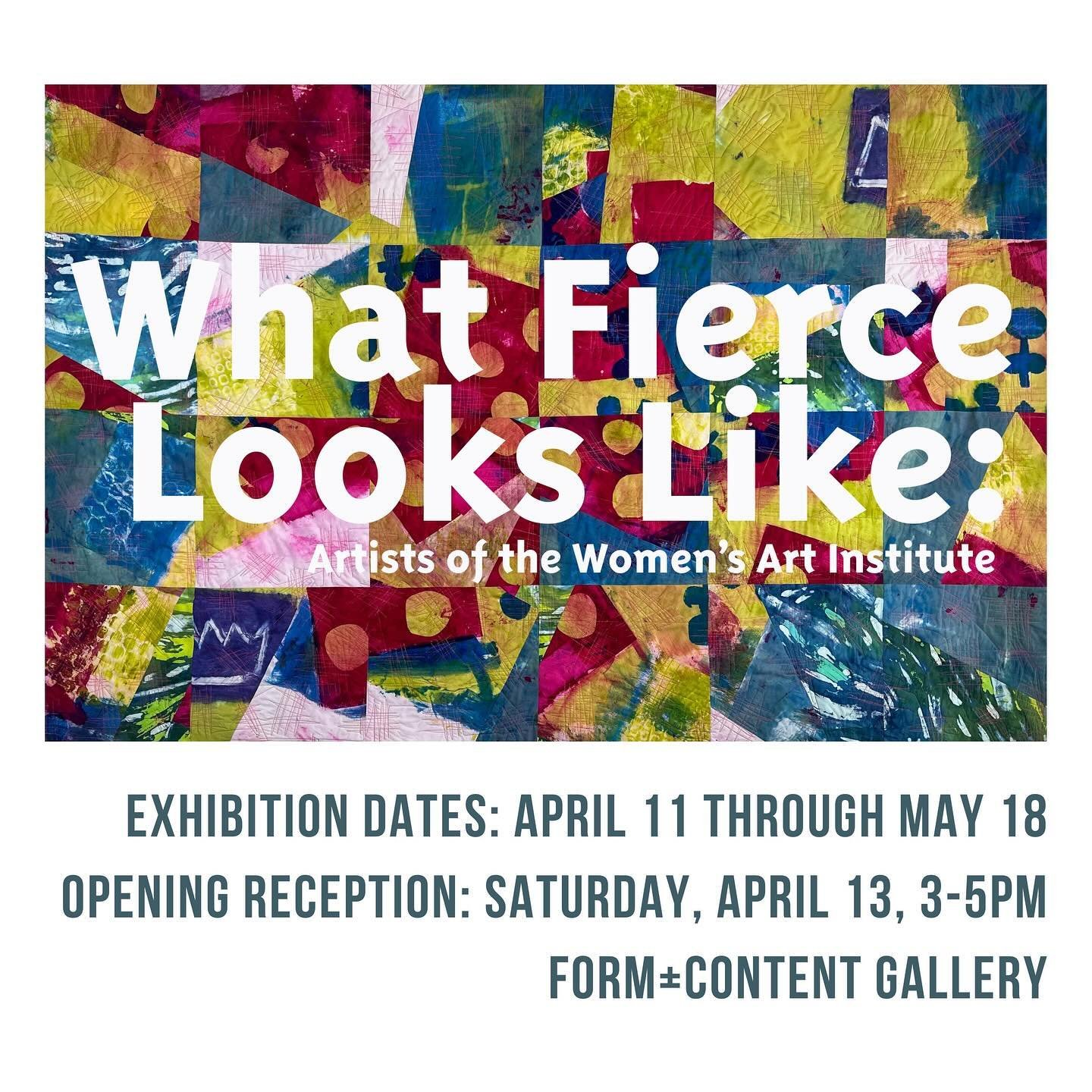 It&rsquo;s install week! What Fierce Looks Like opens Thursday with a reception Saturday the 13th from 3-5pm! We would love it if you would join us to celebrate this beautiful work.

What Fierce Looks Like: Artists of the Women&rsquo;s Art Institute
