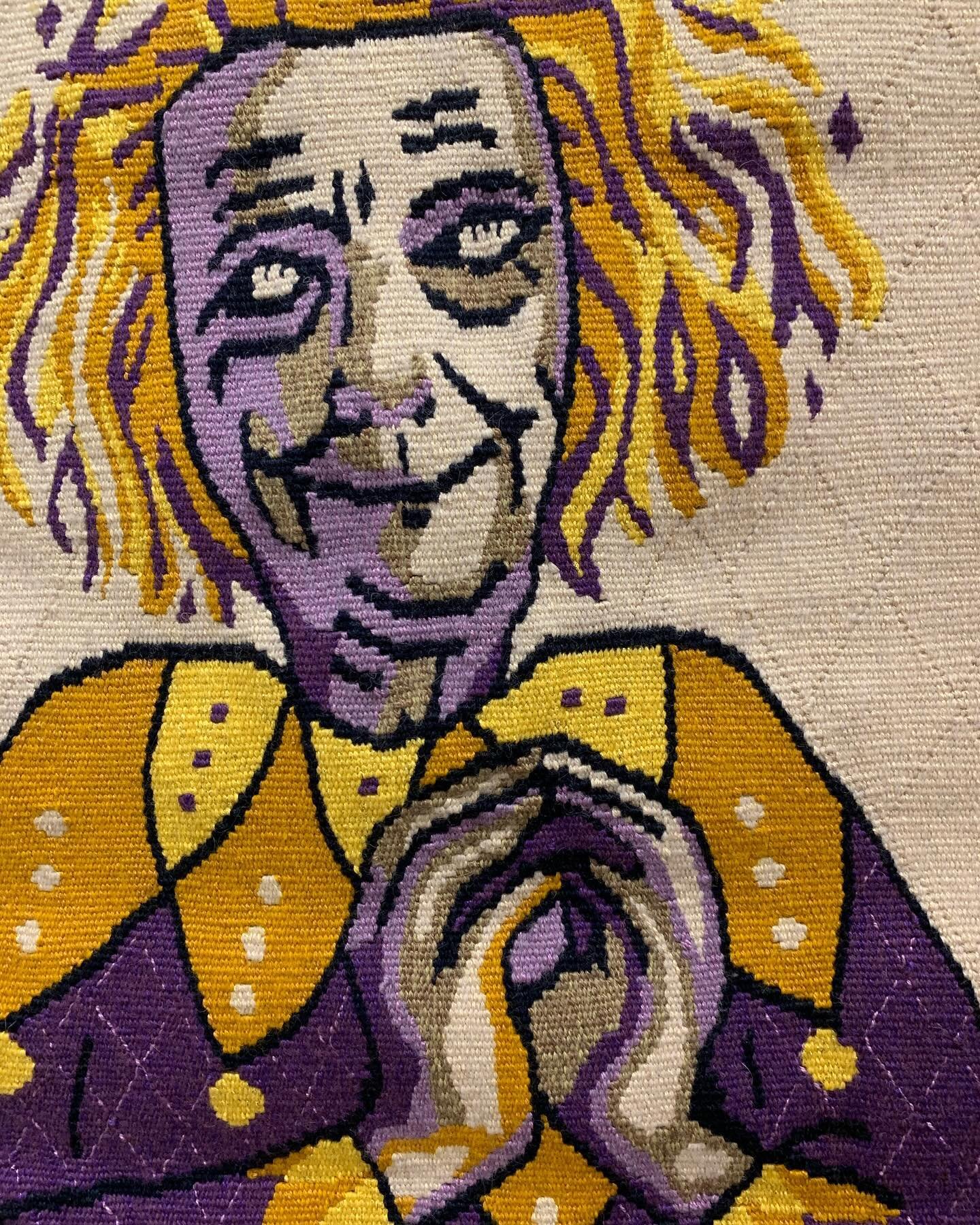 Handwoven tapestry &ldquo;Make Mischief&rdquo; by Susan Gangsei. Now on exhibit through May 18, What Fierce Looks Like: Artists of the Women&rsquo;s Art Institute curated by Patricia Olson and Chris Cinque. Gallery hours are Thursdays through Saturda