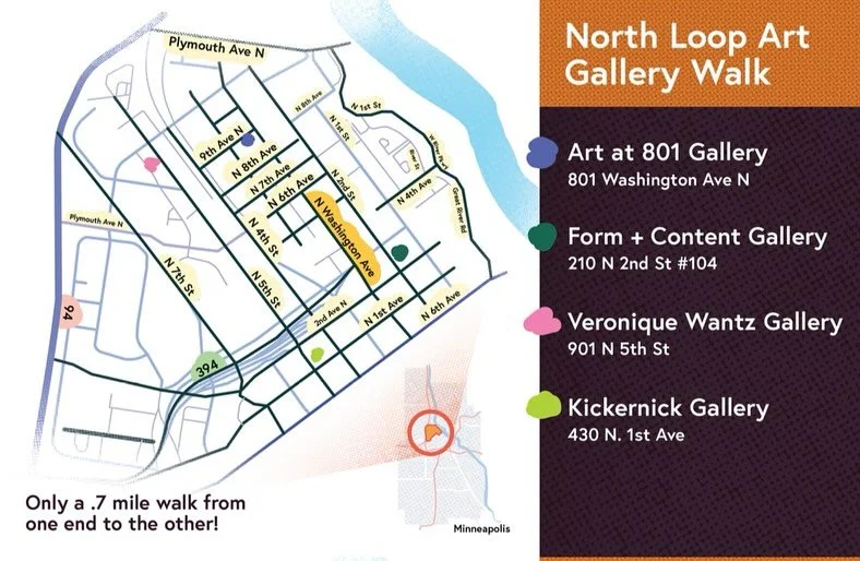 Join us or North Loop&rsquo;s Art Gallery Walk! Several North Loop galleries are opening to the public on Saturday, September 27, from 5pm to 8pm. 

The event is free and sponsored by @northloopminneapolis. Feel free to stroll through the following g
