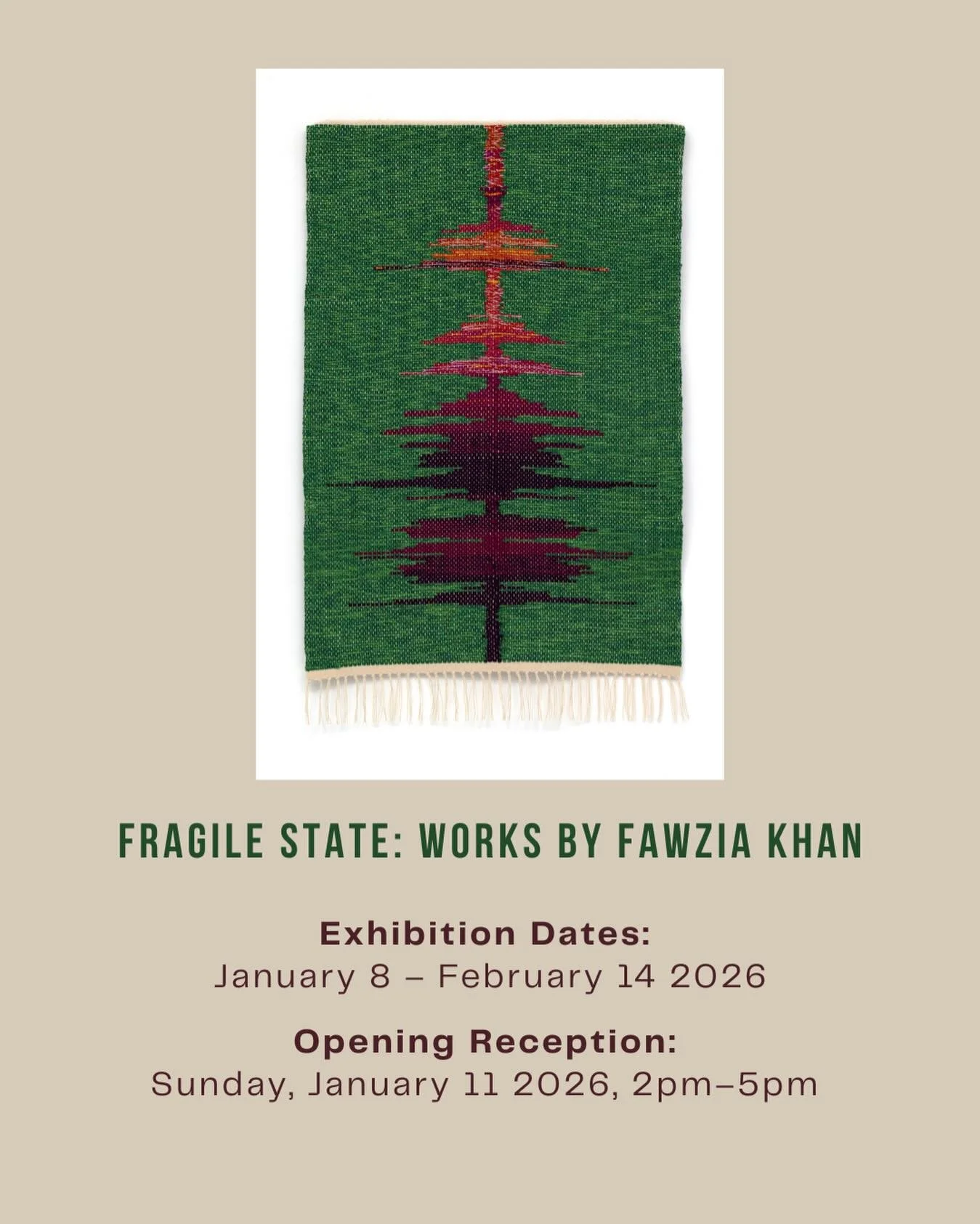 Form+Content Gallery is thrilled to present, &ldquo;Fragile State,&rdquo; a new solo exhibition by @fawziakhanart, her first at the gallery. Save the 📆!

This new body of work combines weaving, embroidery and text to illuminate the current fragile s