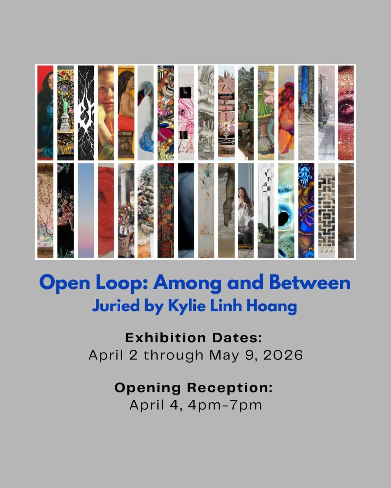 Great things are happening in the gallery! Please join us for an opening reception to celebrate, &ldquo;Open Loop: Among and Between,&rdquo; juried by @kyliehoang . All are welcome! Free and open to the public.

This is the the Second Biennial Open L