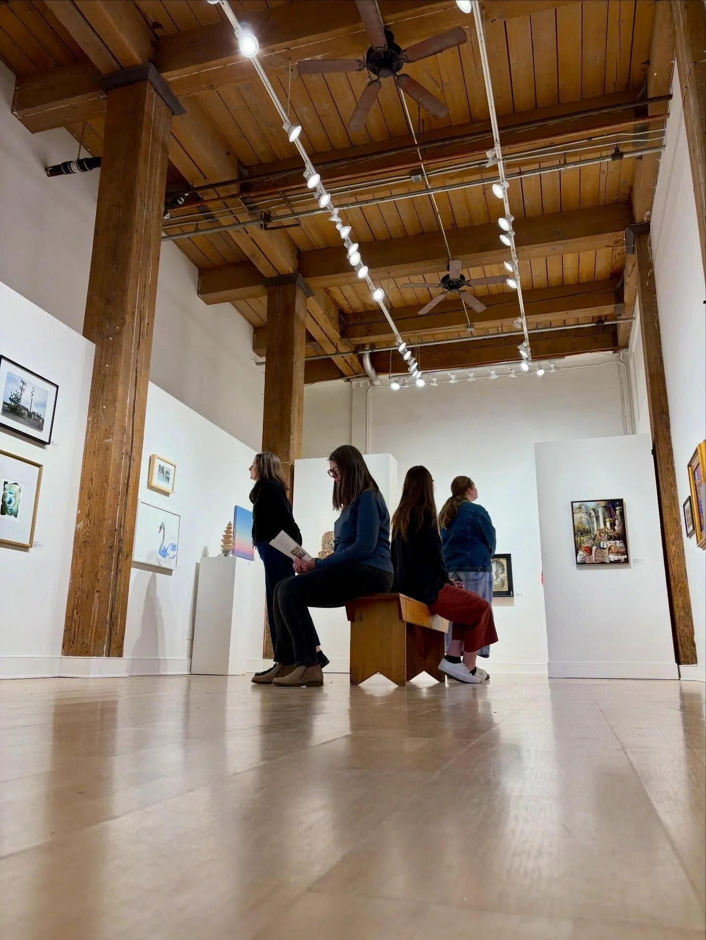 We love when the gallery fills with fresh eyes. Thanks to St. Kate&rsquo;s professor Amy K. Hamlin, and her 2026 Student Creative Showcase students for spending time at the gallery today to view Open Loop 2026: Among and Between &mdash; the questions