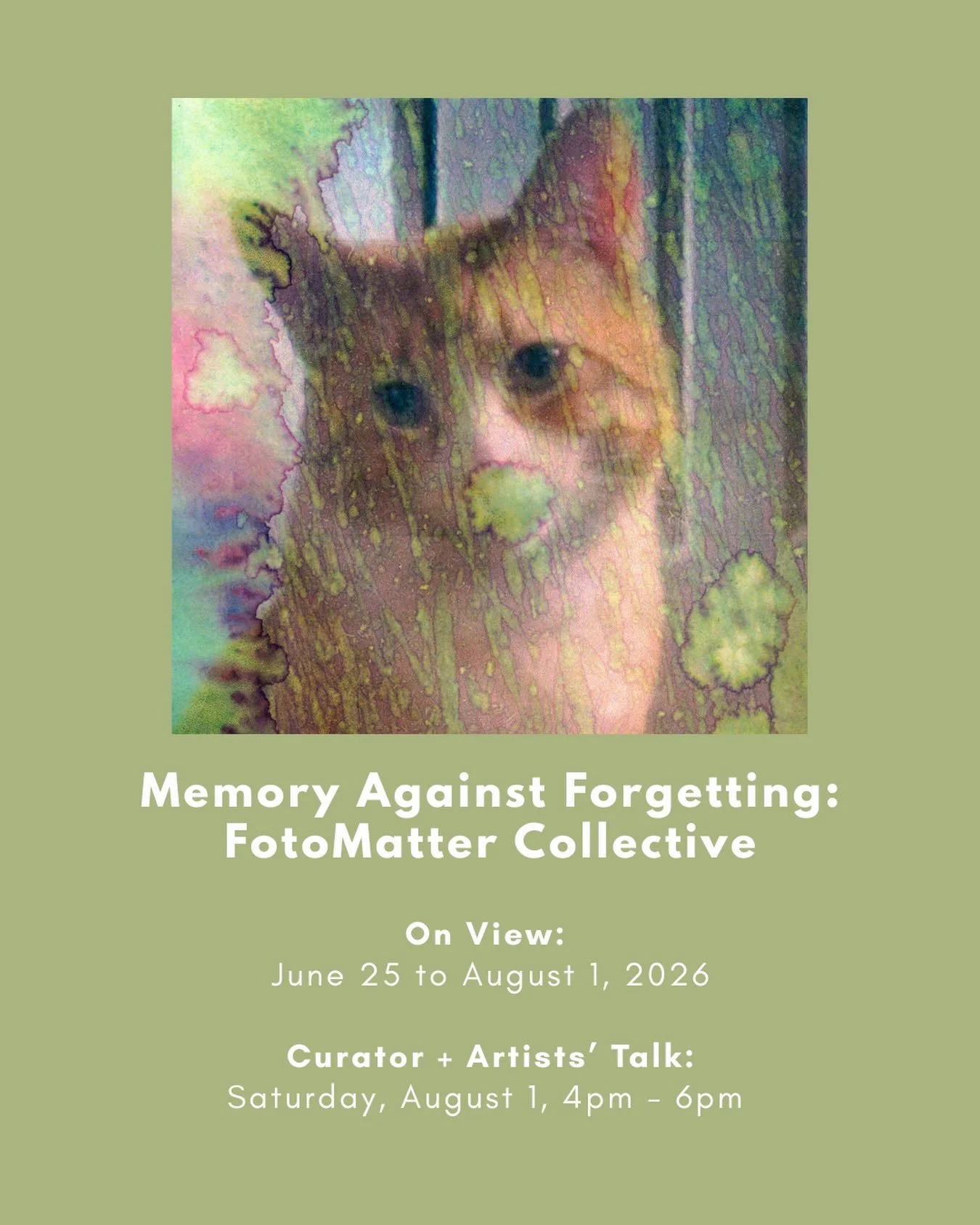 Mark your calendars! We will be having a curator + artists&rsquo; talk for &ldquo;Memory Against Forgetting&rdquo; on Saturday, August 1, 4pm to 6pm. 

&ldquo;Memory Against Forgetting&rdquo; is a photographic group exhibition of works by FotoMatter 