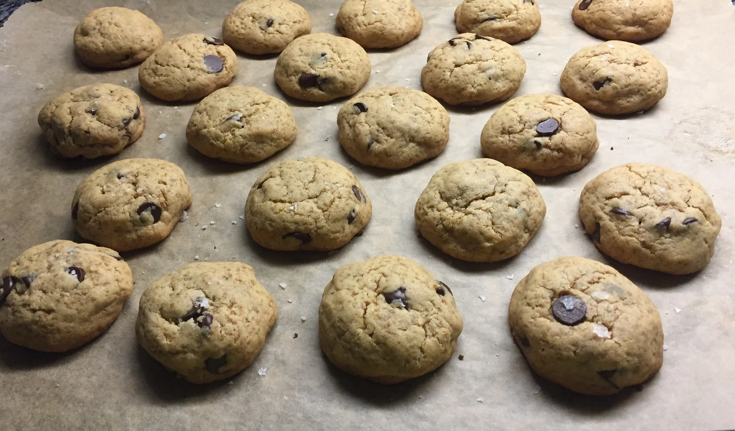 Salted Tahini Chocolate Chip Cookies